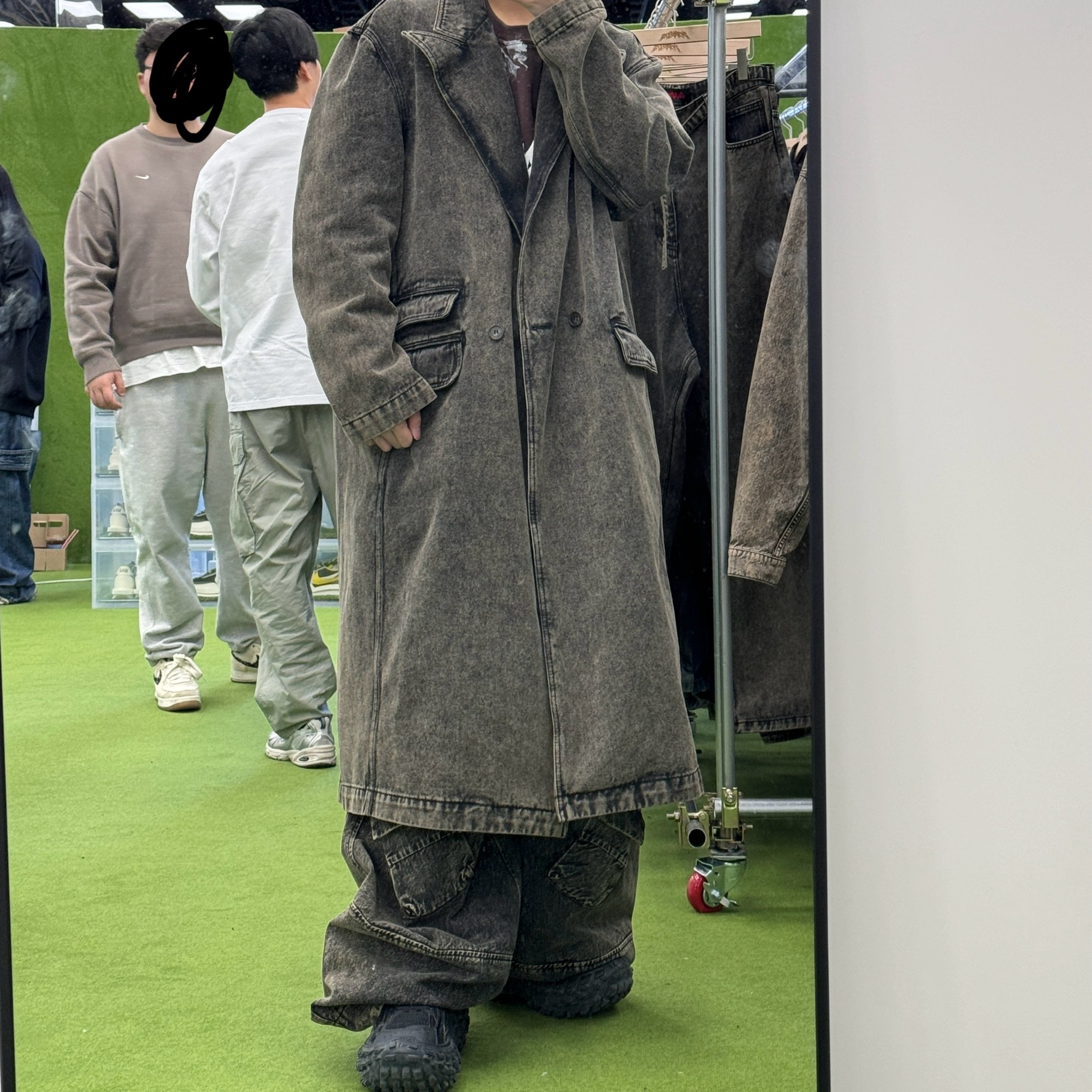 Ourpas 087 Denim Coat 착용 스타일 - 2