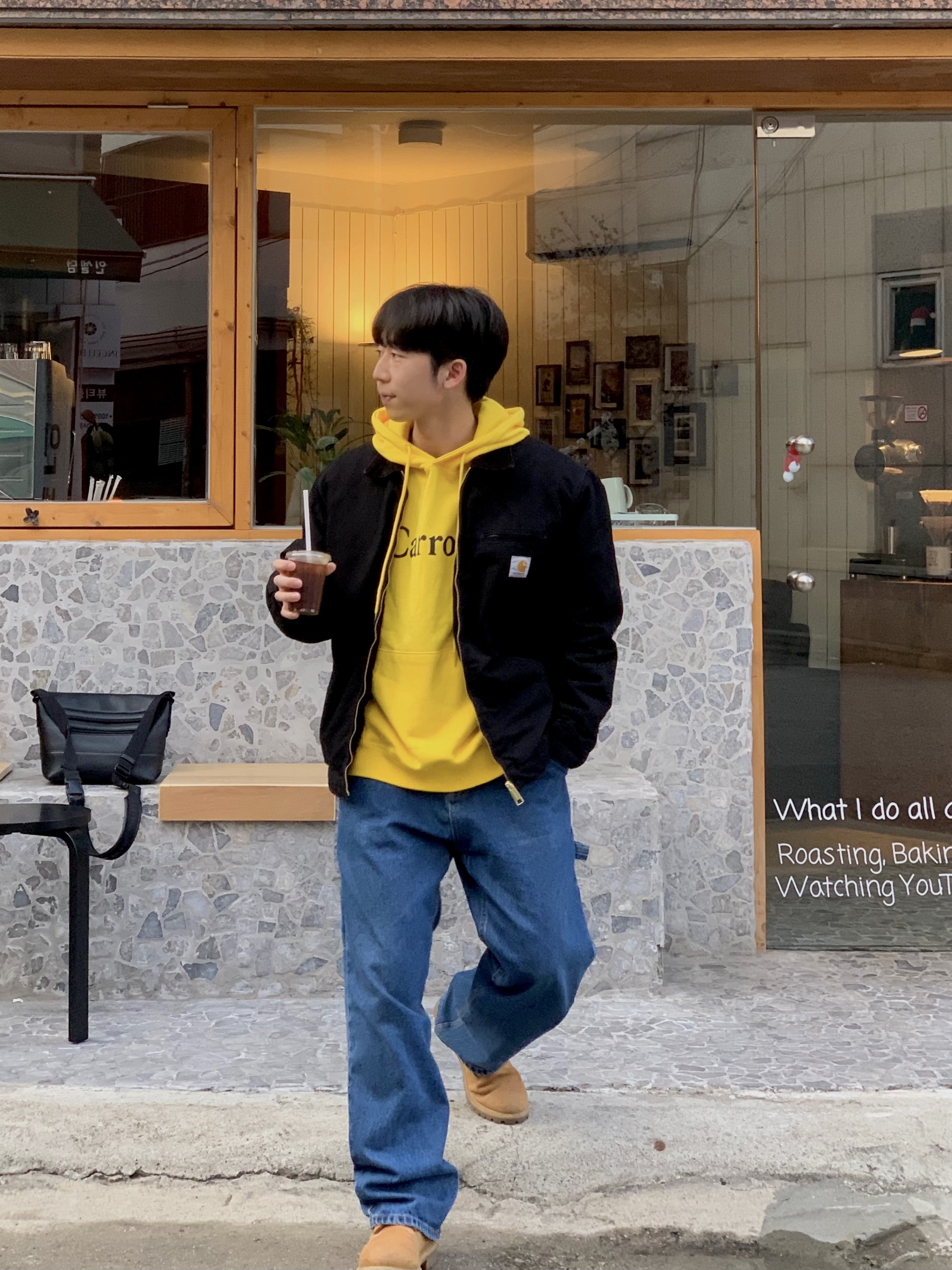 Timberland Premium 6 inch Waterproof Boot Wheat Nubuck - Wide, Carhartt WIP Organic Cotton Dearborn Canvas OG Detroit Jacket Black Aged Canvas - Winter 착용 스타일 - 1