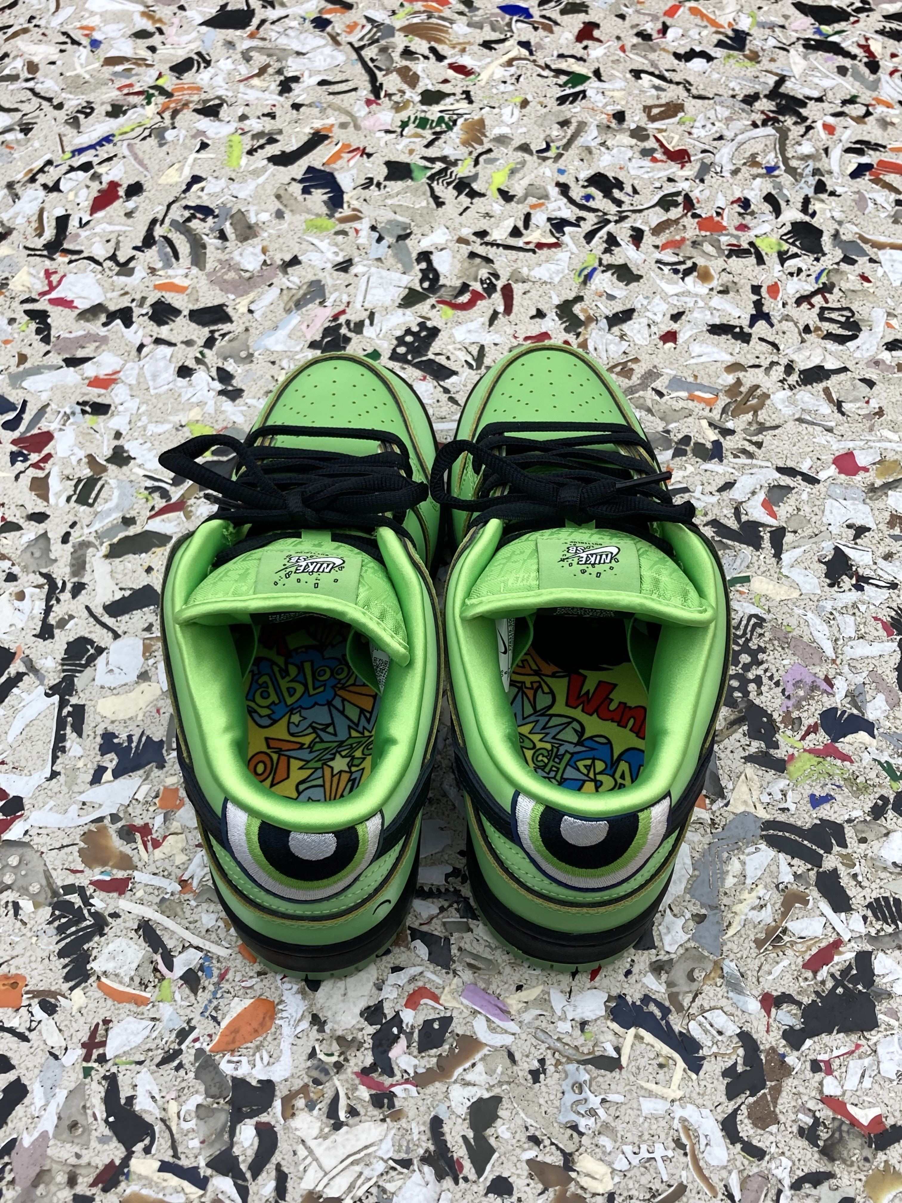 Nike x The Powerpuff Girls SB Dunk Low Pro QS Buttercup 착용 스타일 - 2