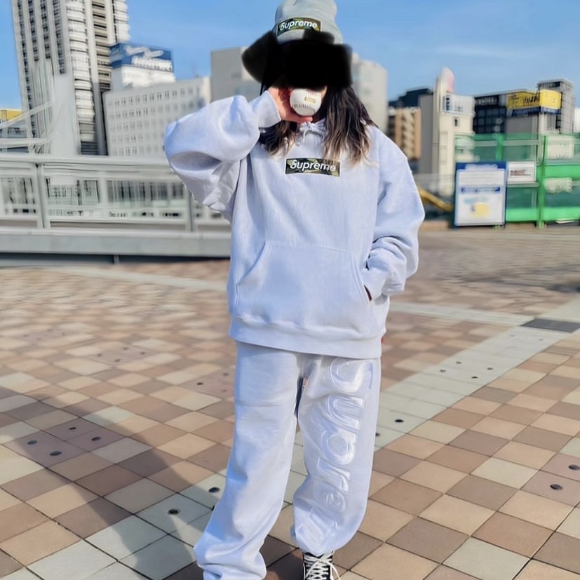 Supreme Box Logo Hooded Sweatshirt Ash Grey - 23FW 착용 스타일