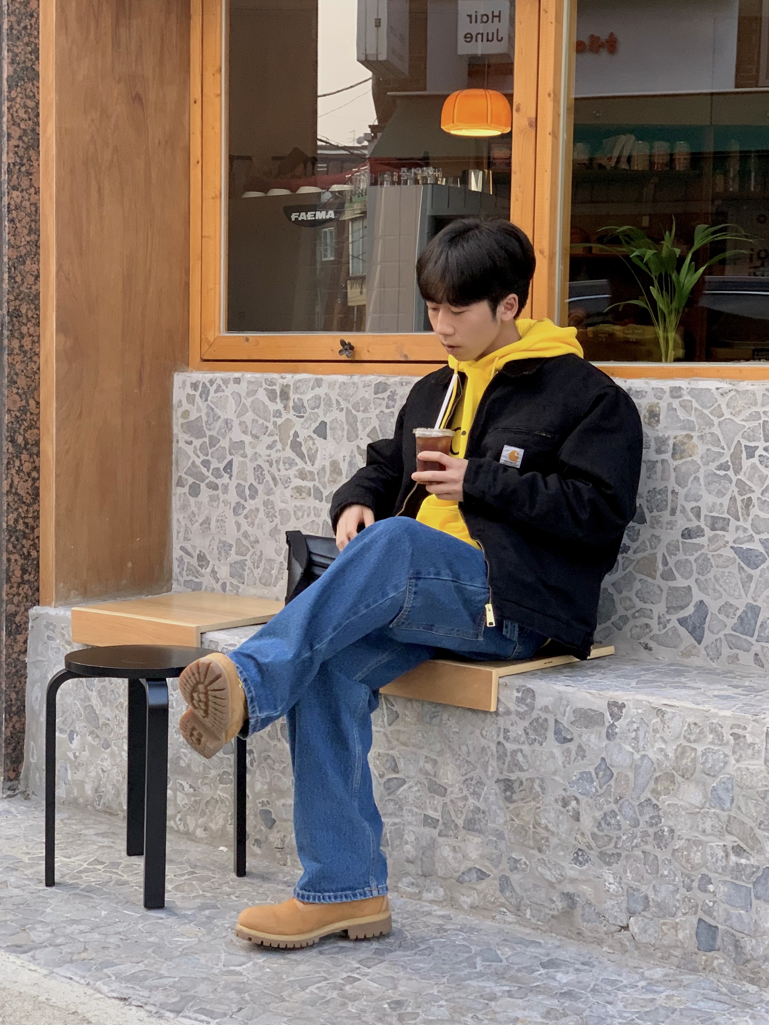 Timberland Premium 6 inch Waterproof Boot Wheat Nubuck - Wide, Carhartt WIP Organic Cotton Dearborn Canvas OG Detroit Jacket Black Aged Canvas - Winter 착용 스타일 - 5