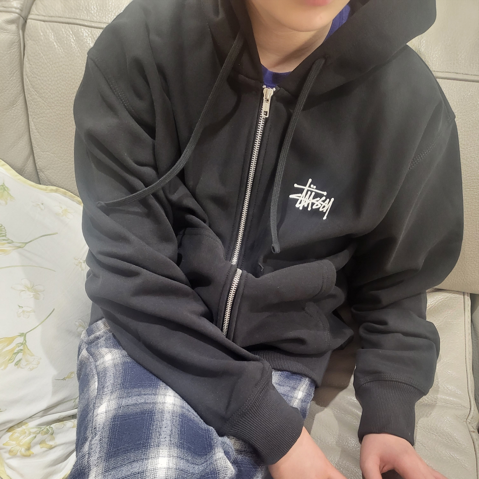 Stussy Basic Stussy Zip Hoodie Black 2023 착용 스타일