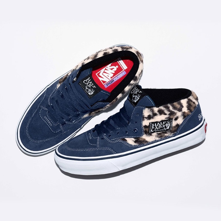 Vans x Supreme Leopard Half Cab Black, Vans x Supreme Leopard Half Cab Navy 착용 스타일 - 3