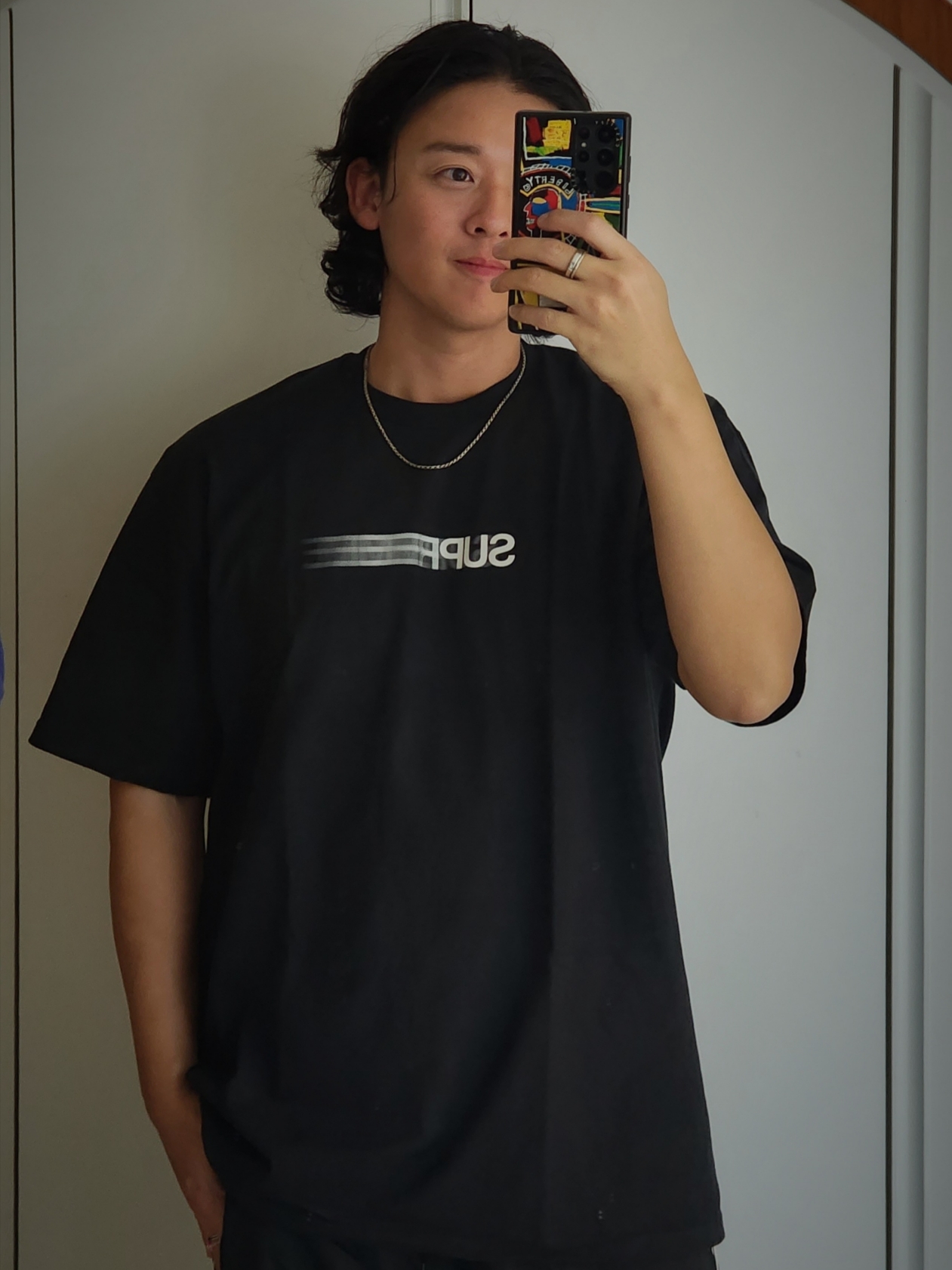 Supreme Motion Logo T-Shirt Black - 23SS 착용 스타일