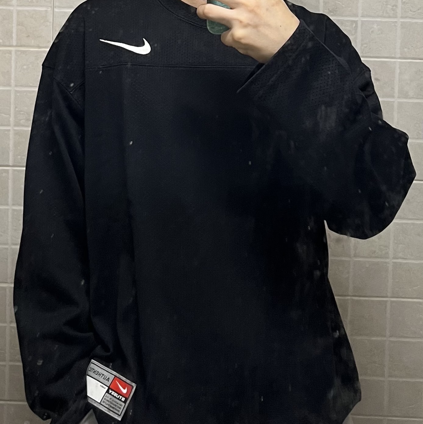 Nike x Stussy Long Sleeve Top Black (FJ9164-010) 착용 스타일 - 1