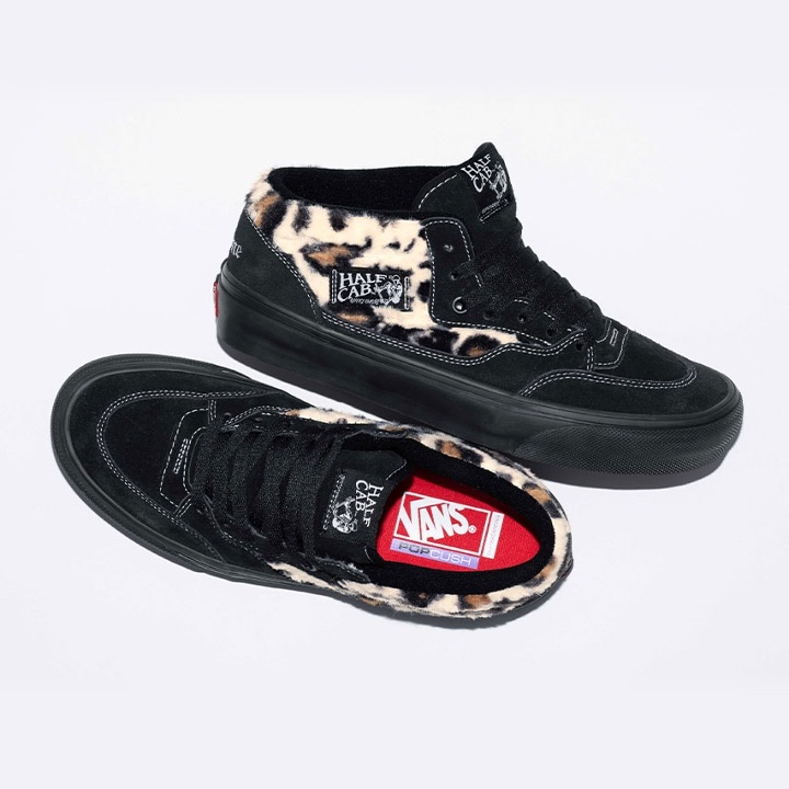 Vans x Supreme Leopard Half Cab Black, Vans x Supreme Leopard Half Cab Navy 착용 스타일 - 4