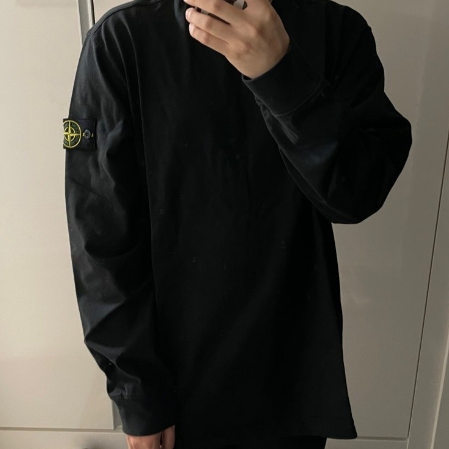Stone Island 64450 Long Sleeve Crewneck Sweatshirt Dark Grey - 20FW 착용 스타일