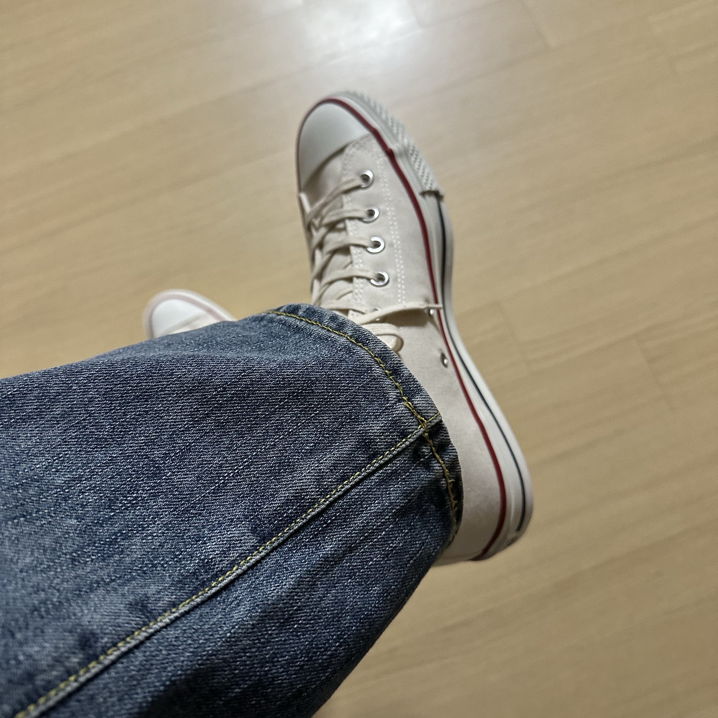Converse Canvas All Star J Hi White 착용 스타일