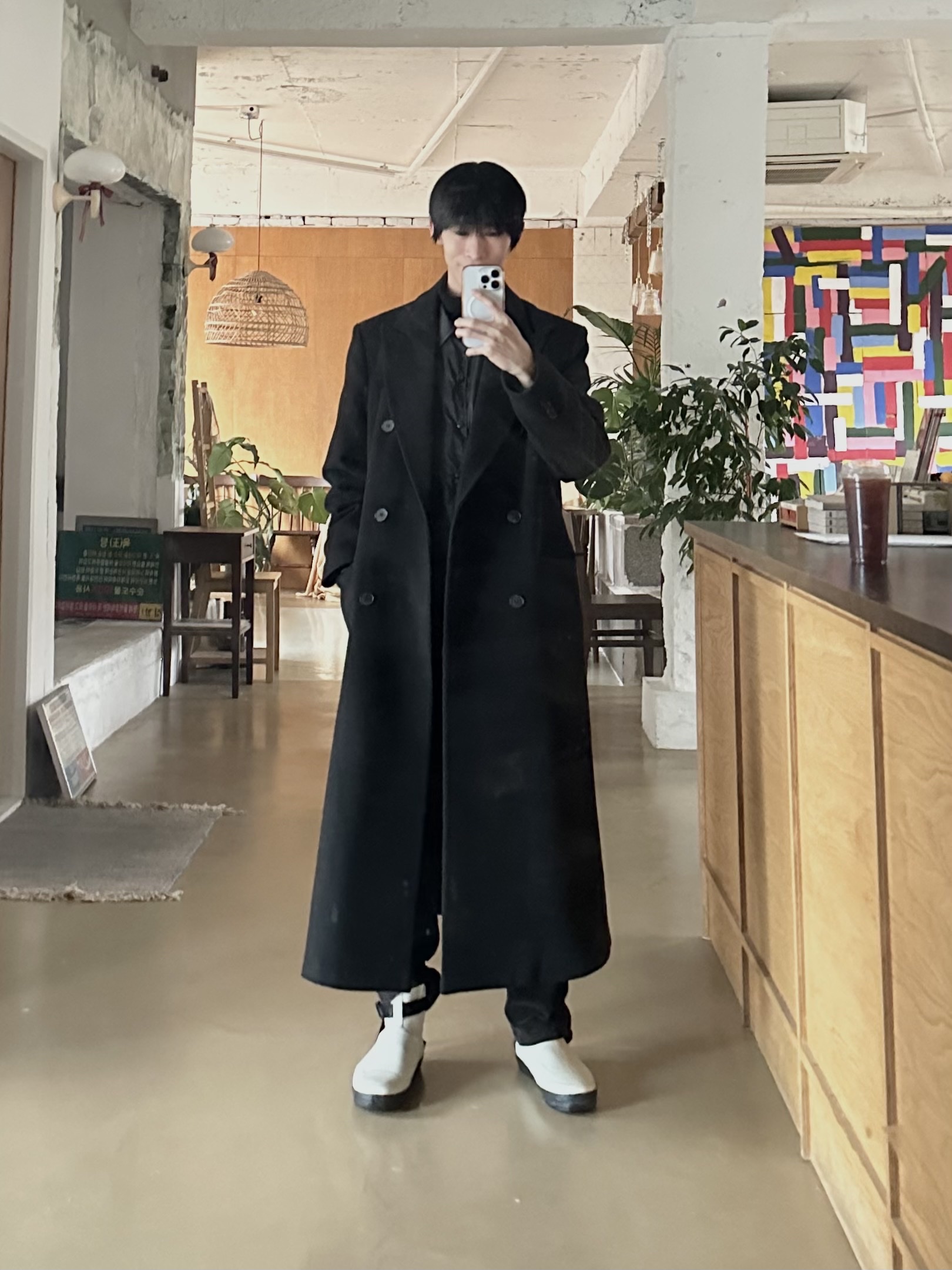 Moonstar 810s ET005 Marke White, CDG Logo Coach Jacket Black 착용 스타일