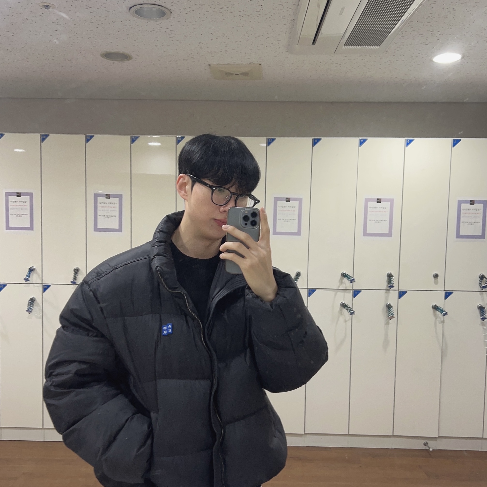 Ader Error Sig; TRS/BL Tag Puffer Jacket 01 Noir 착용 스타일