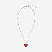 Human Made Heart Silver Necklace Red