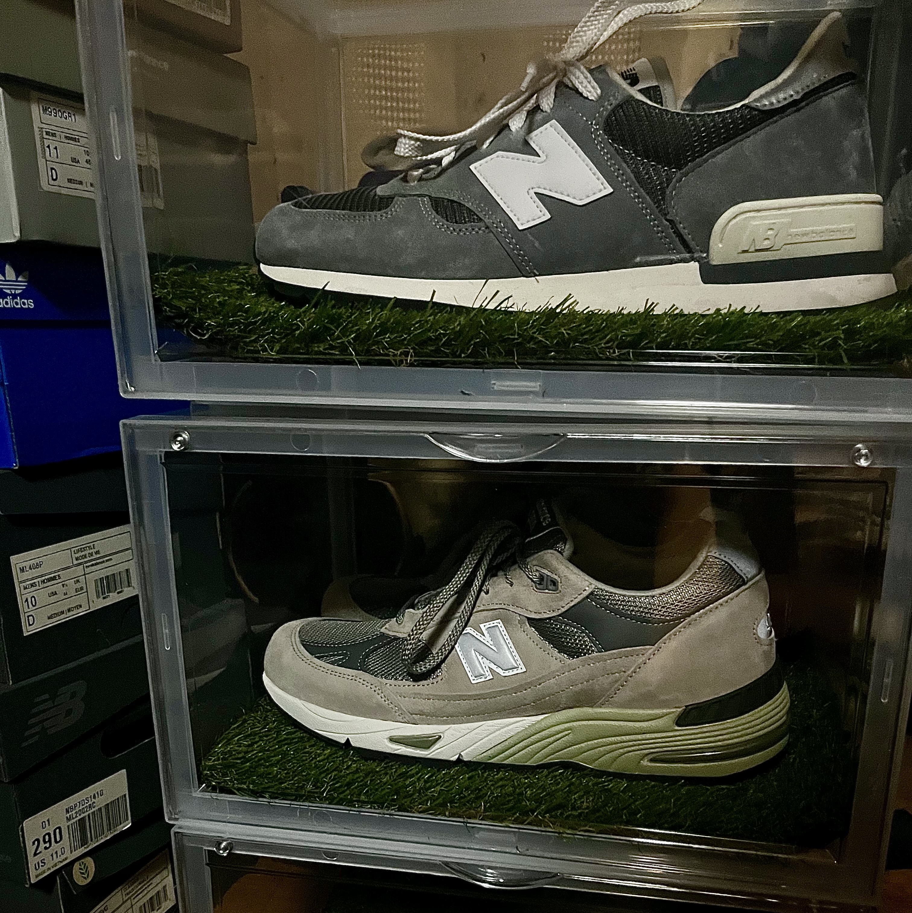 New Balance 991 Made in UK Grey, New Balance 990v1 Made in USA Grey White 착용 스타일