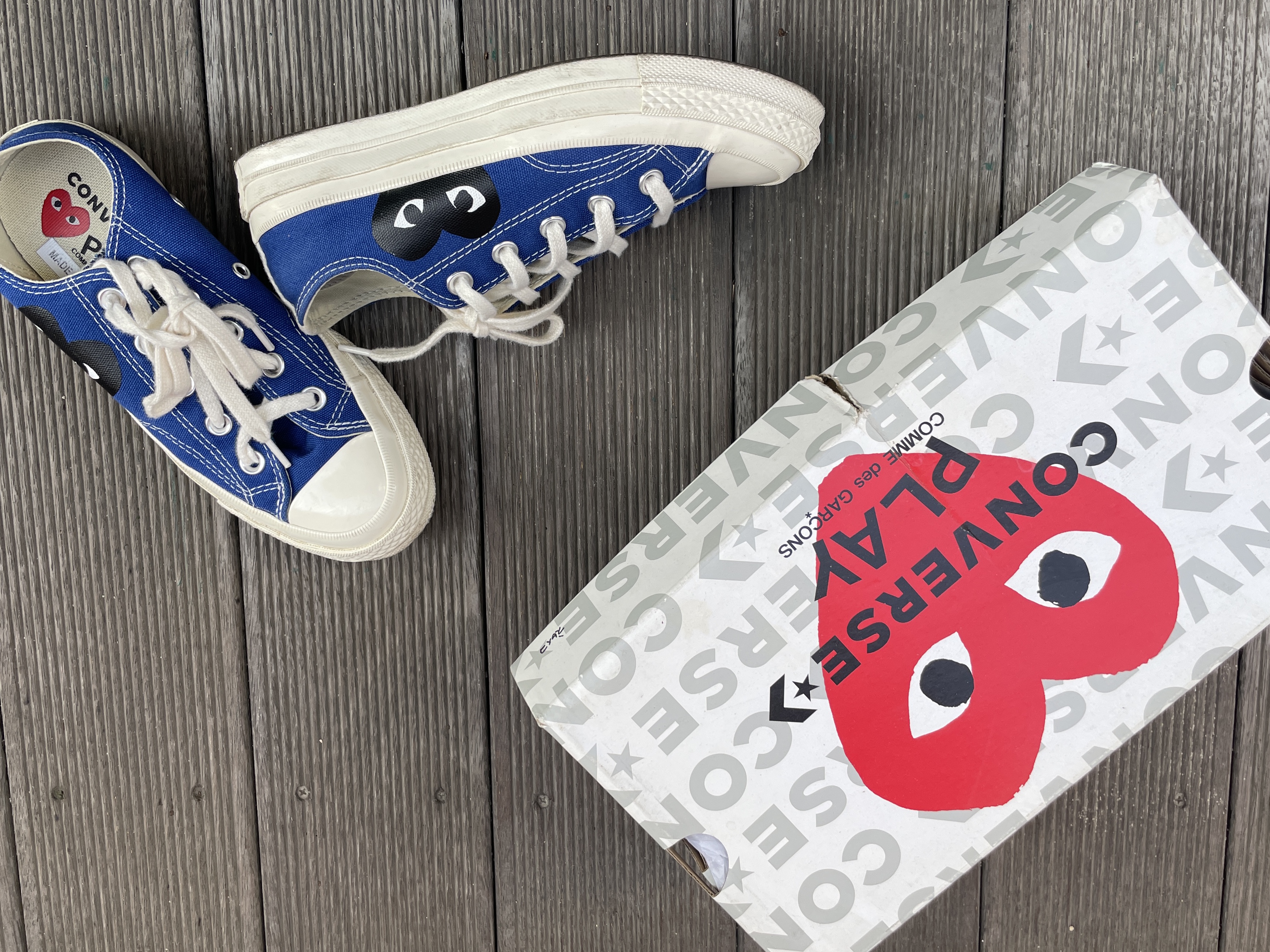 Converse x Play Comme des Garcons Chuck 70 Ox Blue Quartz 착용 스타일