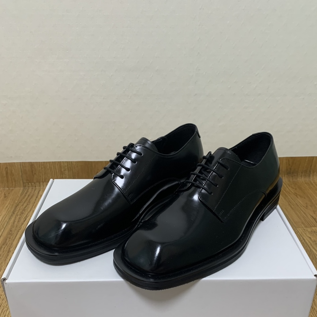Balenciaga Rim Square Toe Derby Shoes Black 착용 스타일