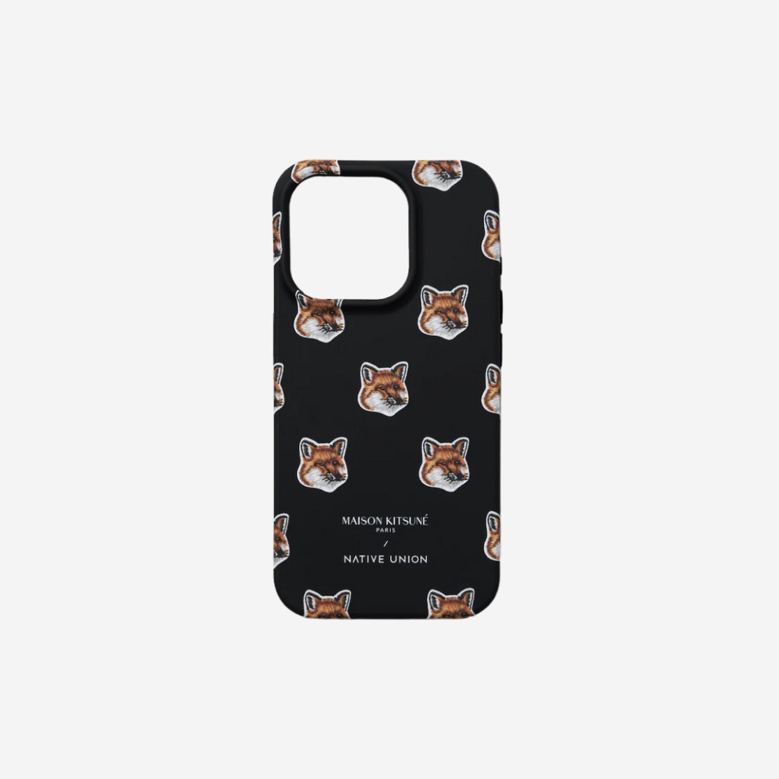 Maison Kitsune x Native Union All Over Fox Head iPhone 15 Pro Case Black 상세 이미지 1