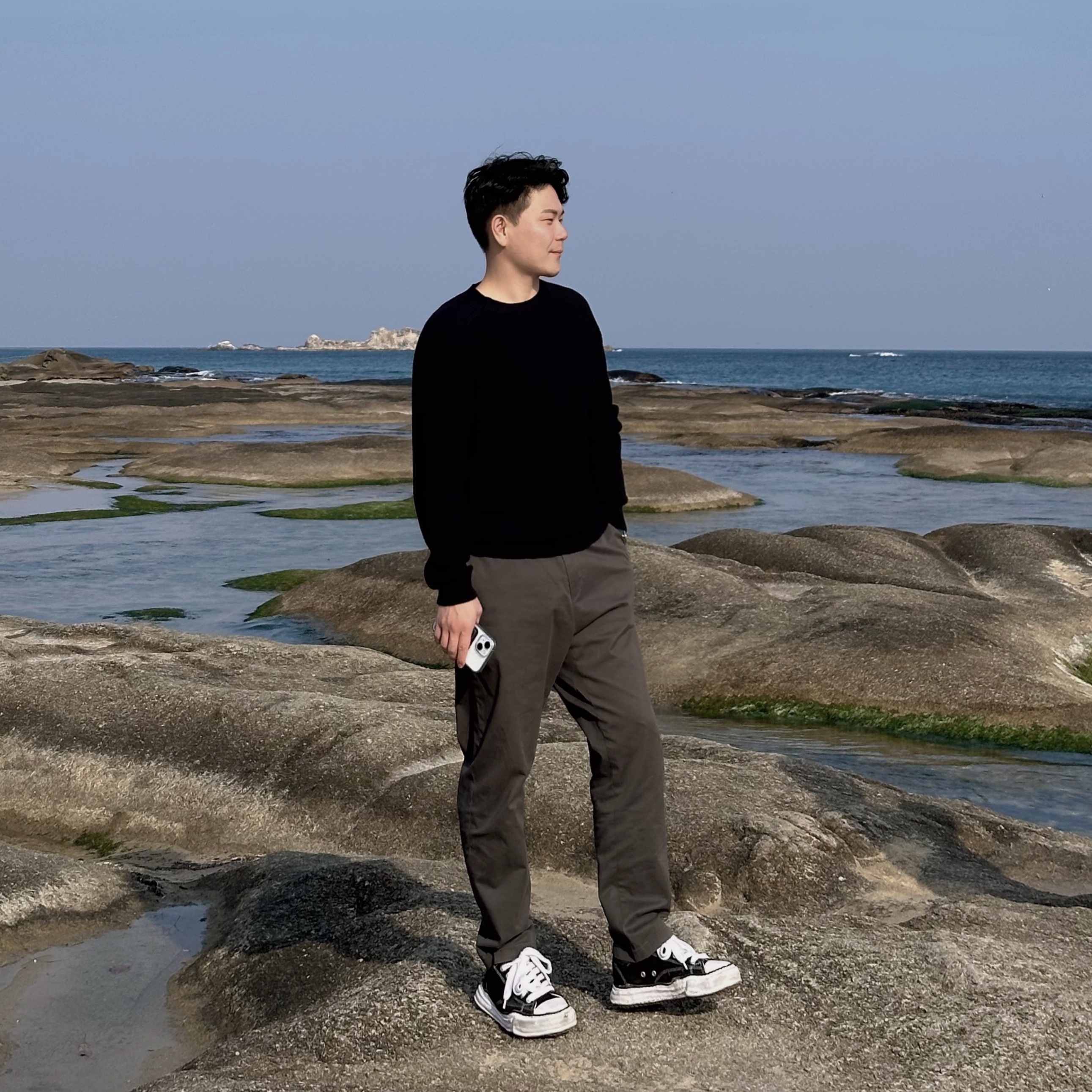 Maison Mihara Yasuhiro Peterson OG Sole Canvas Low Sneakers Black 착용 스타일