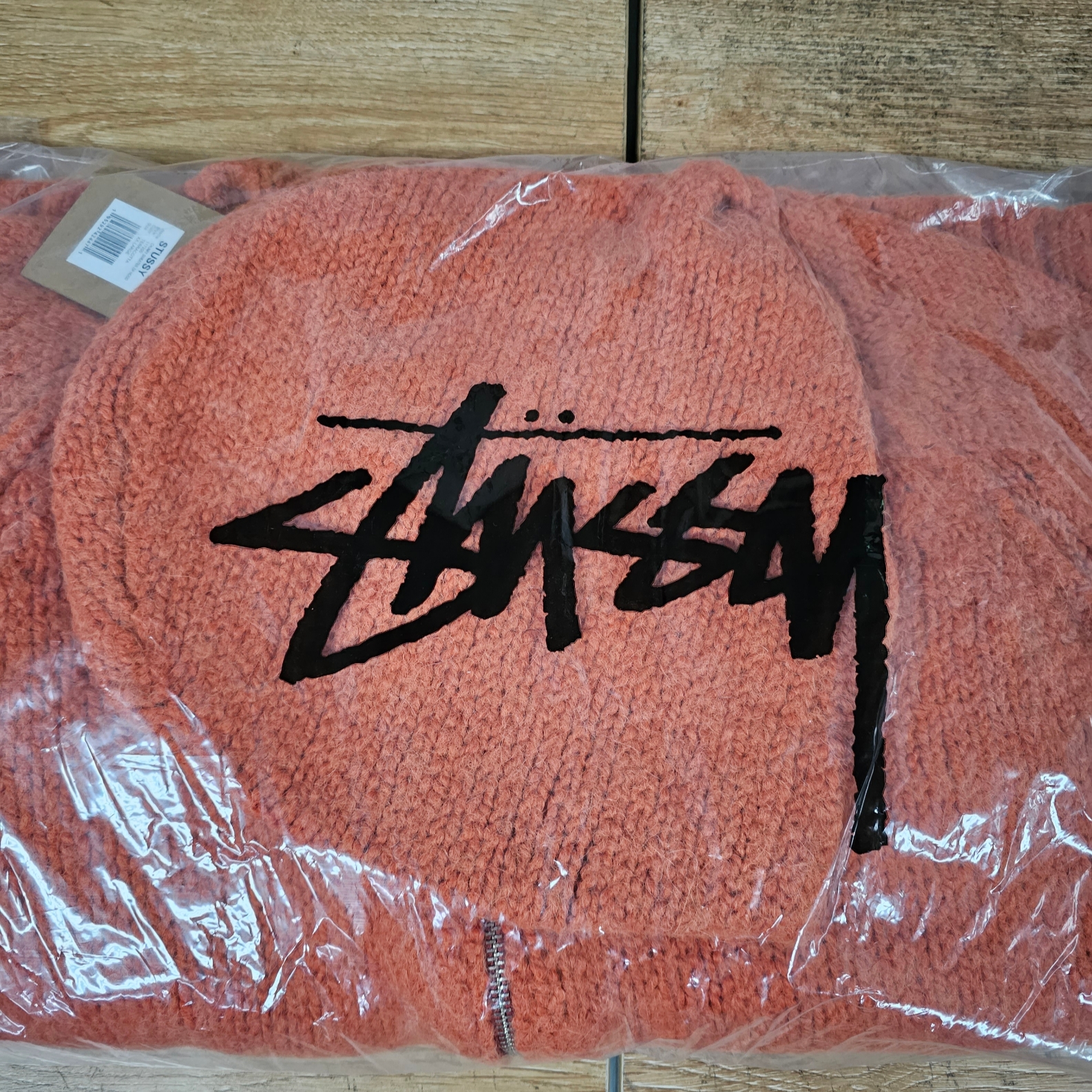 Stussy Chunky Knit Zip Hoodie Terracotta 착용 스타일
