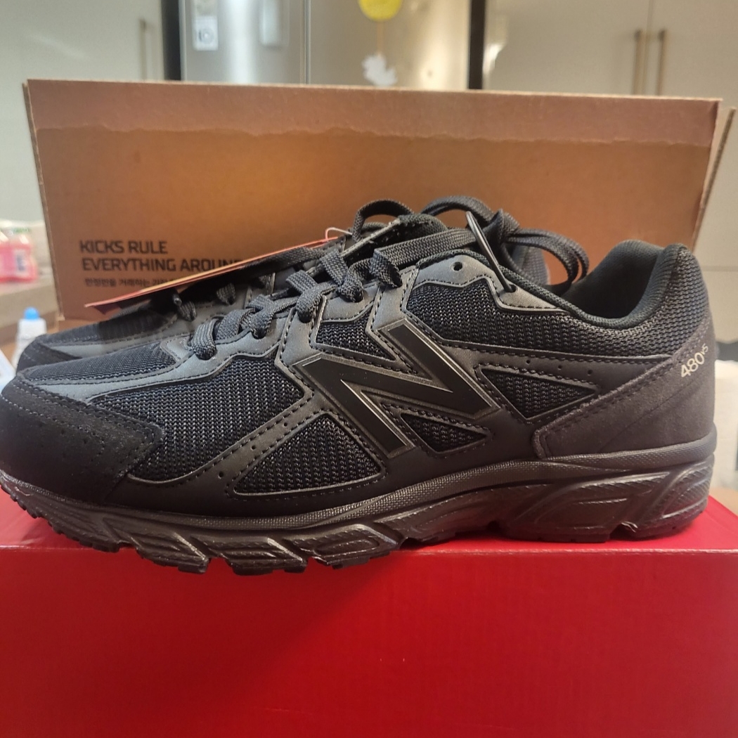 (W) New Balance 480v5 Black - 4E XXWide 착용 스타일