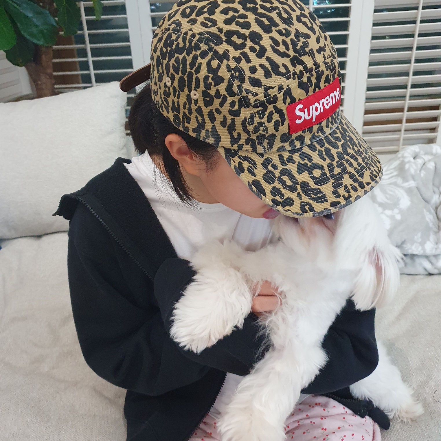 Supreme Washed Chino Twill Camp Cap Leopard - 23FW 착용 스타일