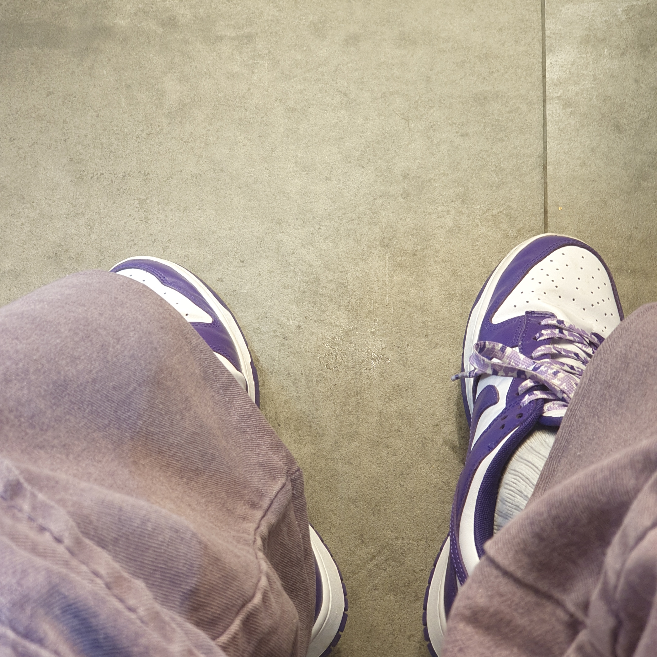 Nike Dunk Low Retro Championship Court Purple 착용 스타일