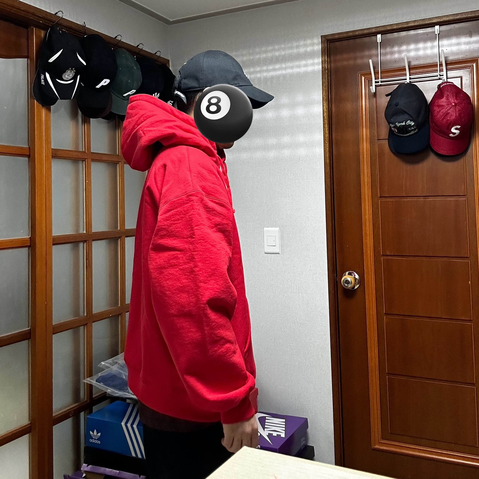 Supreme Box Logo Hooded Sweatshirt Red - 23FW 착용 스타일 - 3