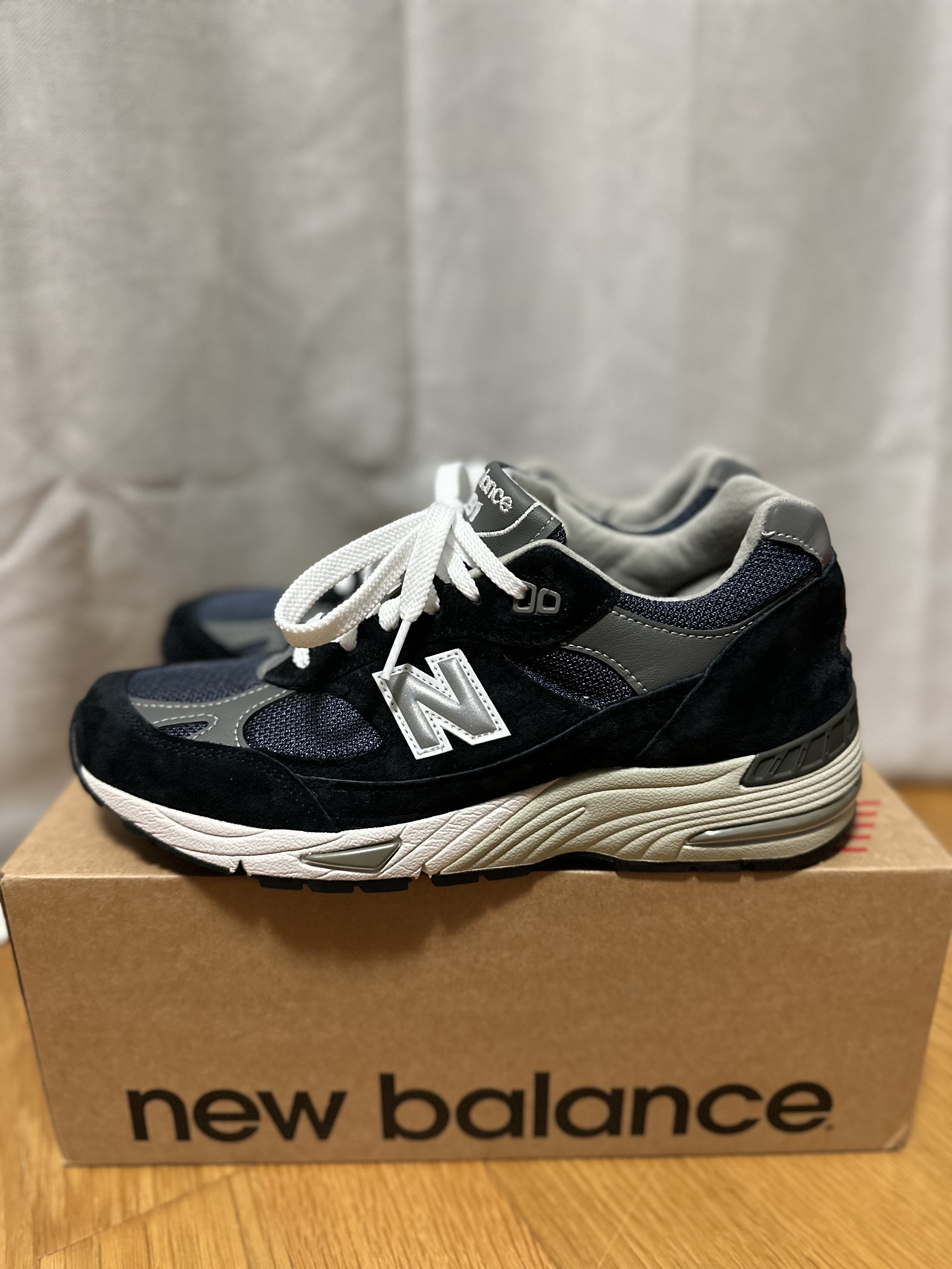 New Balance 991 Made in UK Navy 착용 스타일 - 1
