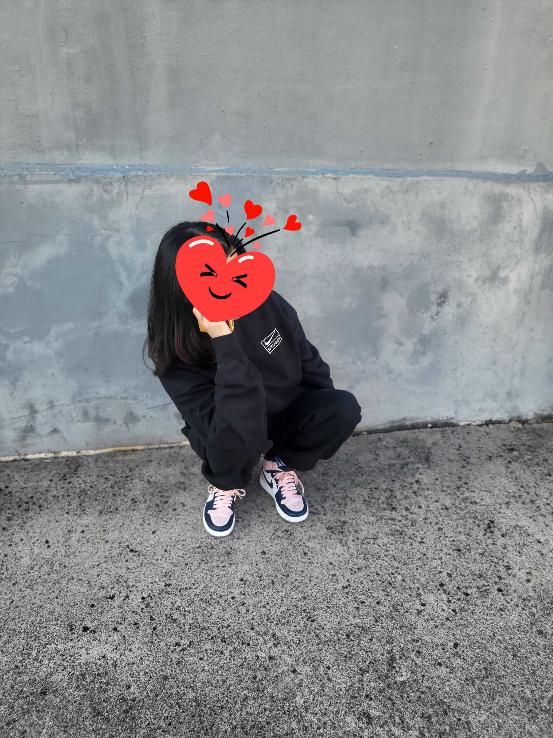 Nike x Stussy NRG Washed Fleece Crewneck Black (DO5310-010), (W) Nike NRG Solo Swoosh Fleece Pants Black White - Asia 착용 스타일