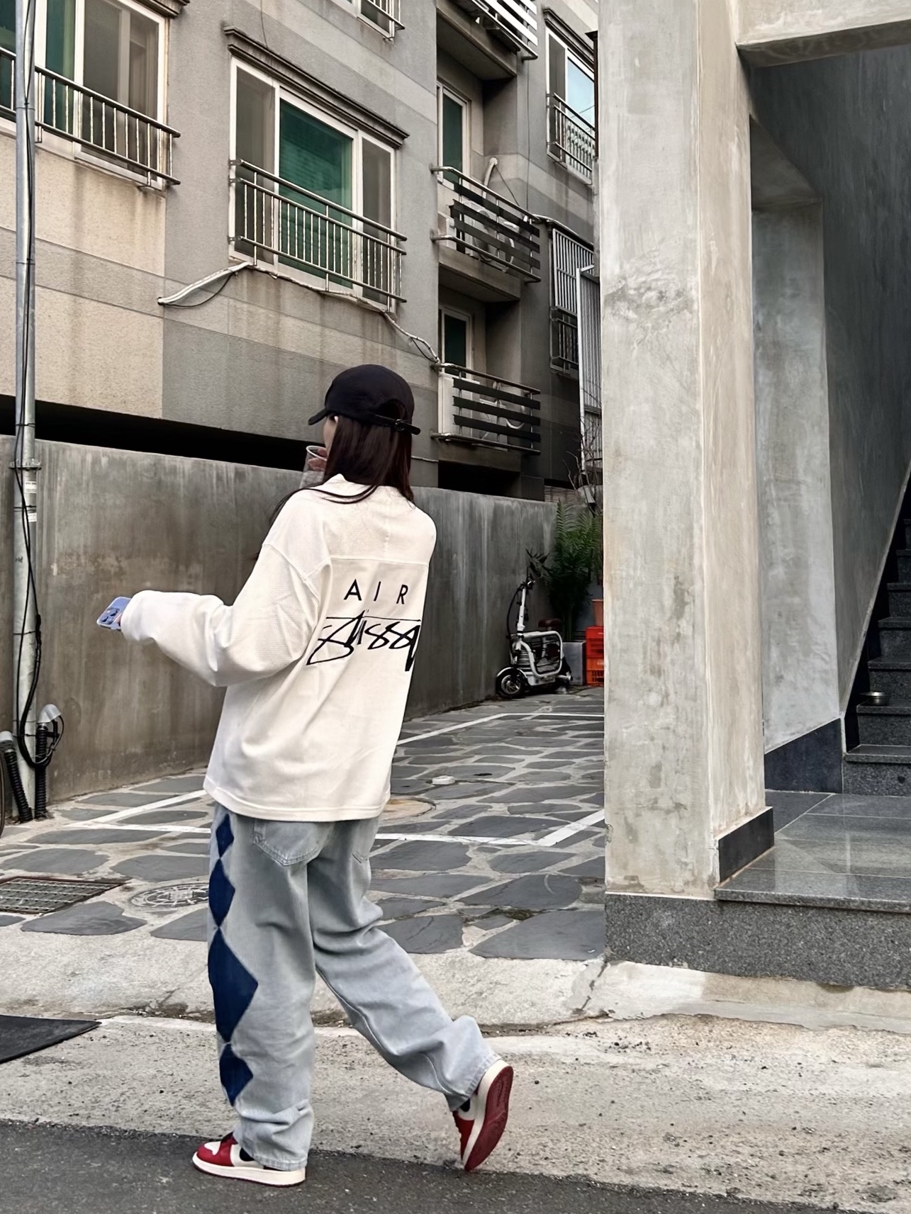Nike x Stussy Long Sleeve Top Sail (FJ9164-133) 착용 스타일