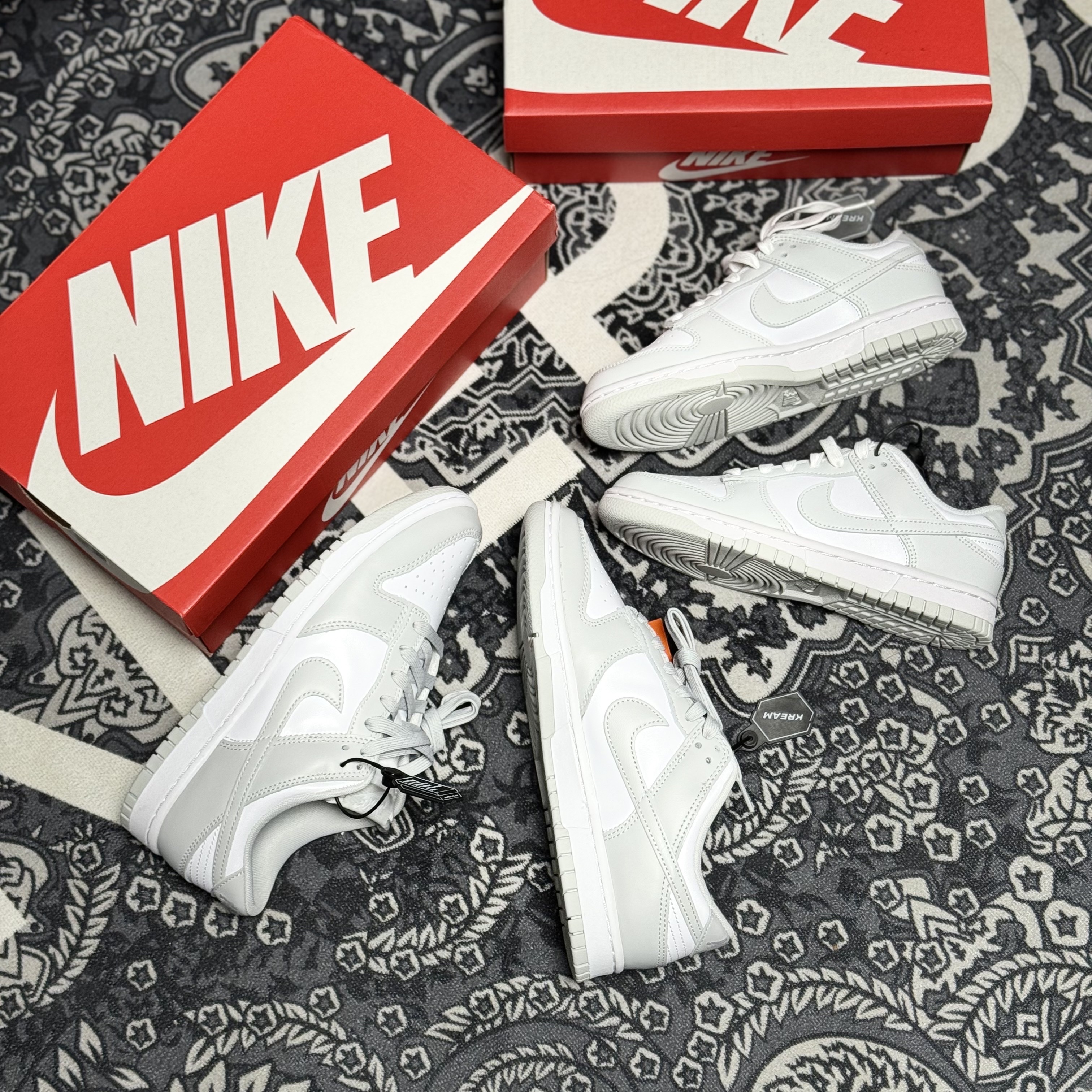 Nike Dunk Low Retro Grey Fog, (W) Nike Dunk Low Photon Dust 착용 스타일