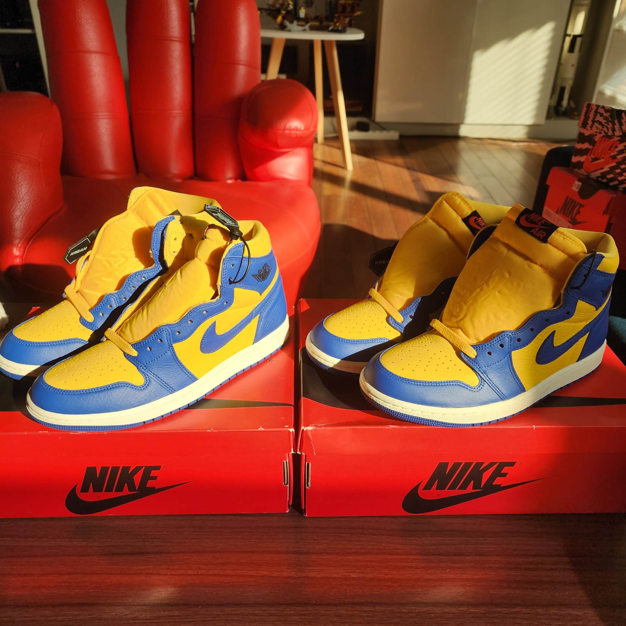 (W) Jordan 1 Retro High OG Game Royal and Varsity Maize 착용 스타일