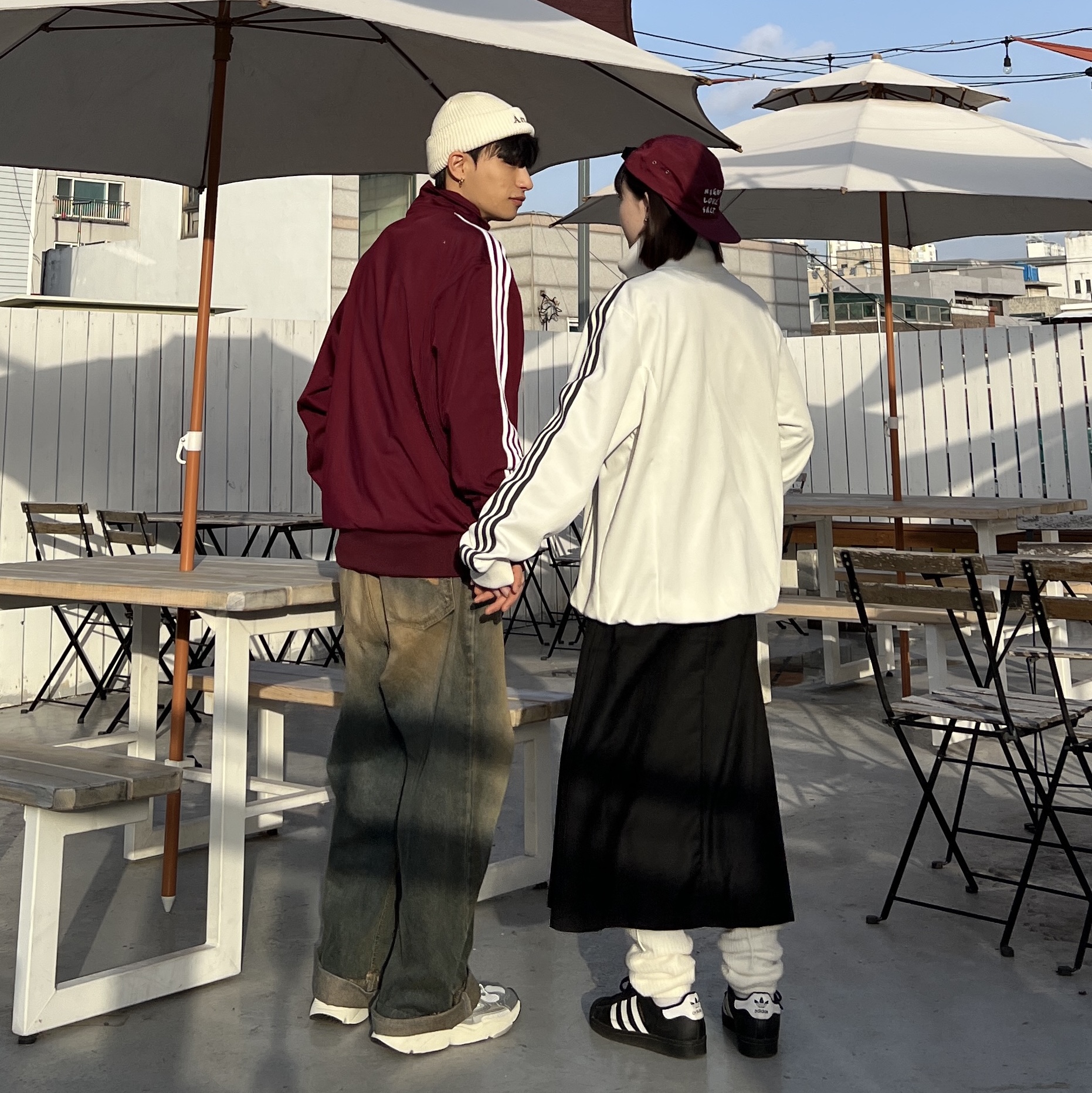 Adidas Superstar Core Black White, Adidas Originals Beckenbauer Track Jacket Maroon - KR Sizing 착용 스타일 - 3