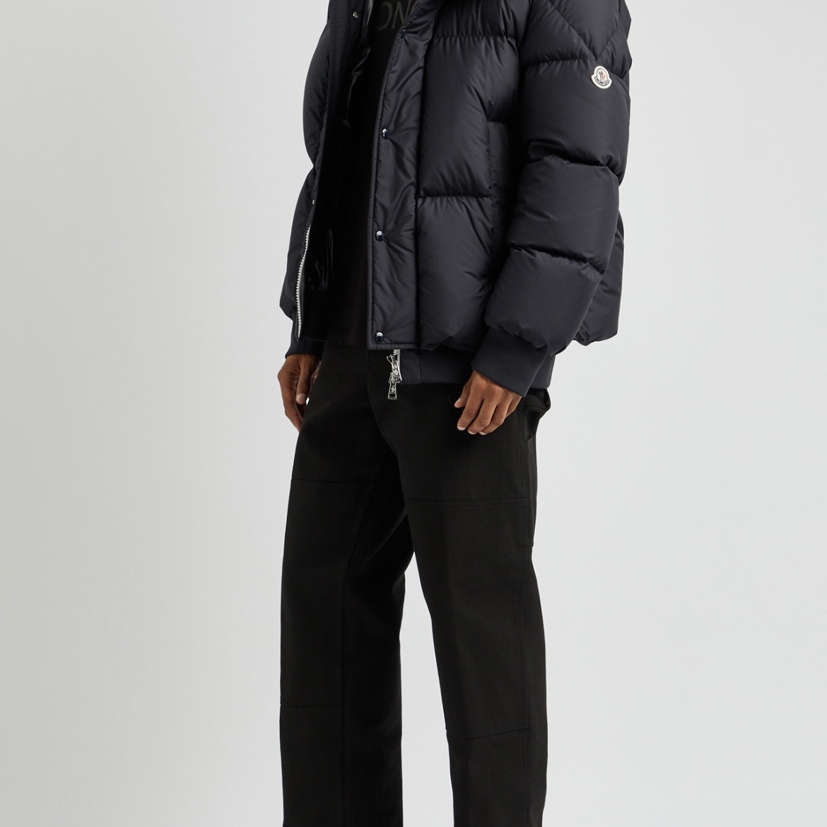Moncler Risler Short Down Jacket Navy Blue - 23FW 착용 스타일 - 2