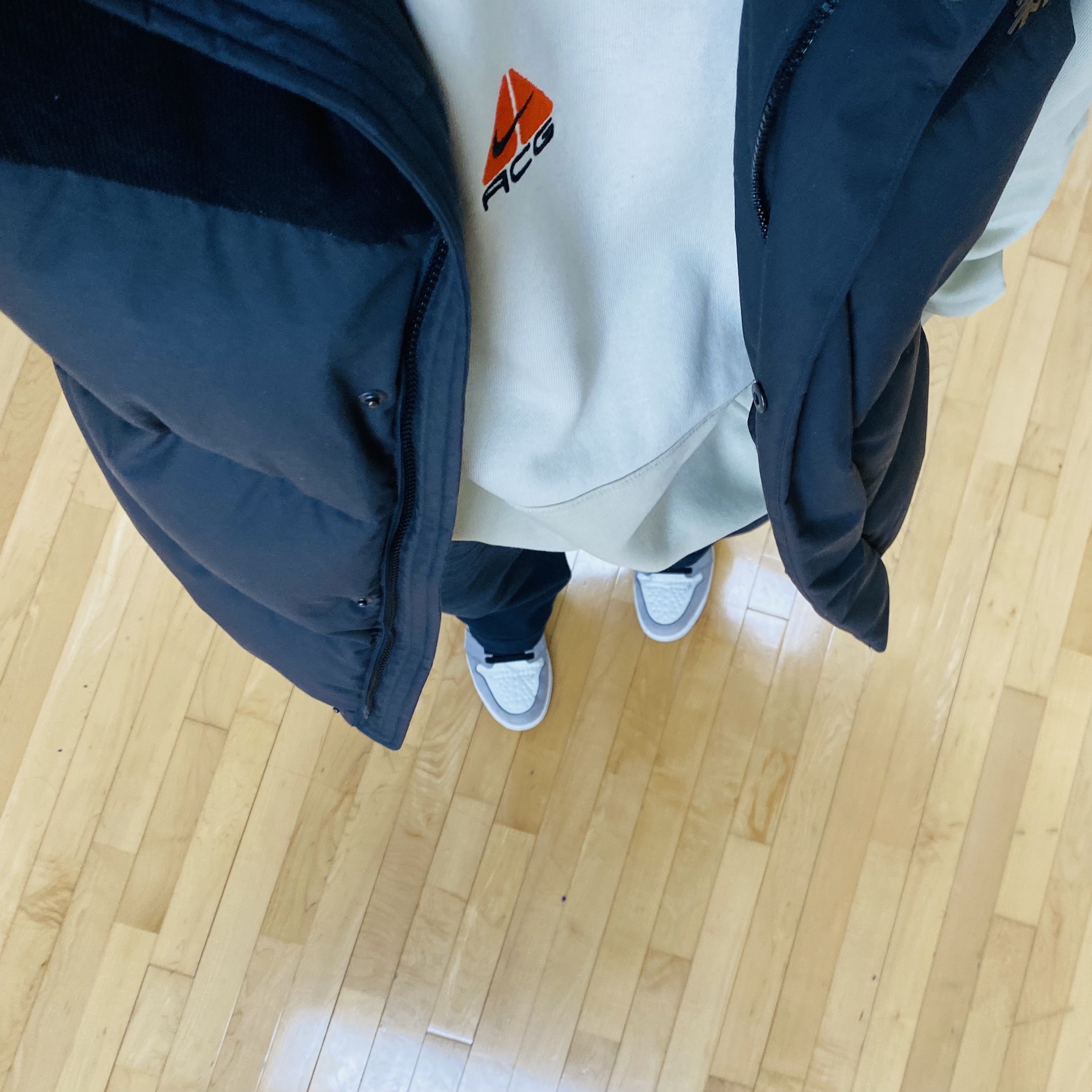 Nike ACG Therma-Fit Pullover Fleece Hoodie Light Bone - Asia, Jordan 1 Element Gore-Tex Sail 착용 스타일