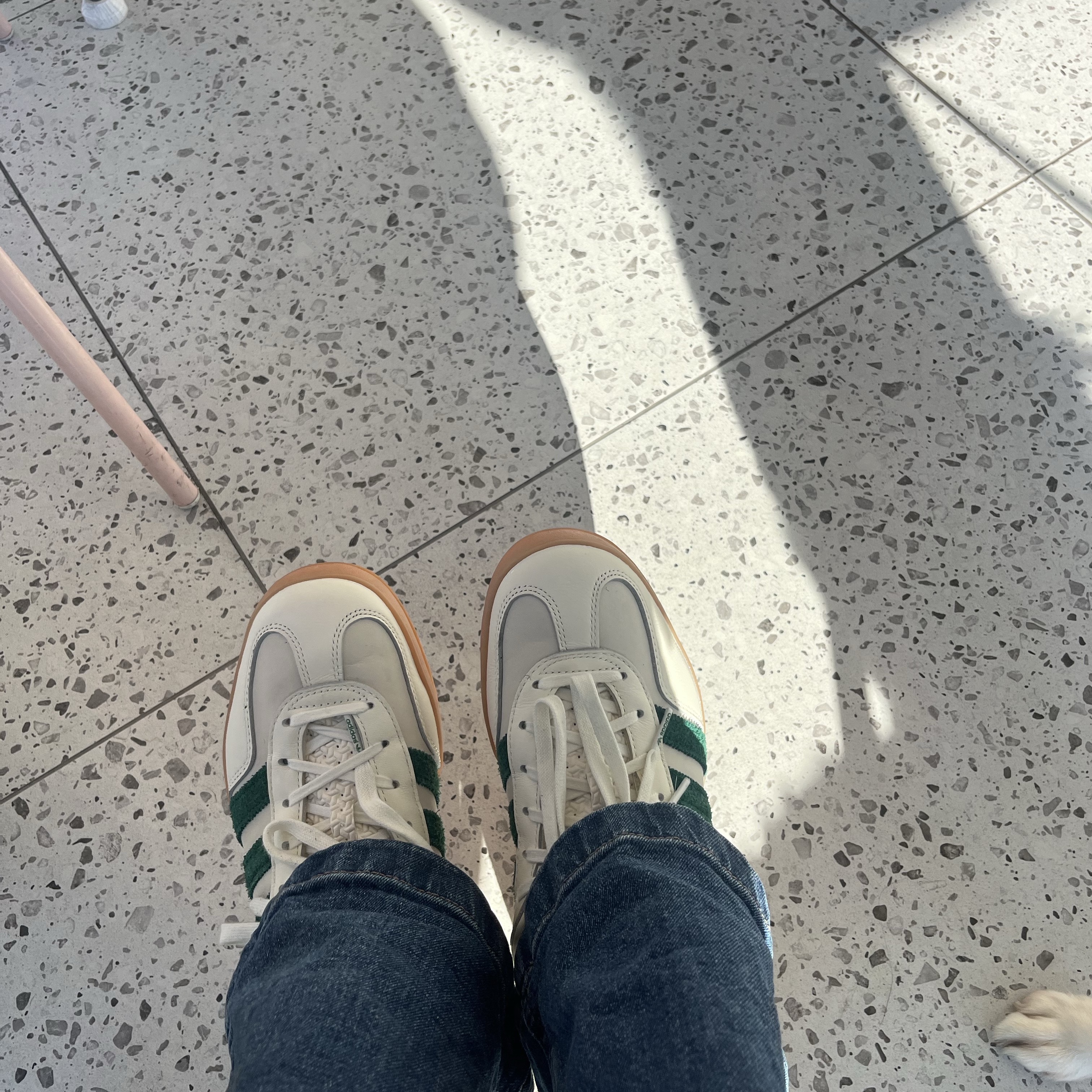 Adidas x Emmi Gazelle Indoor Off White Dark Green 착용 스타일