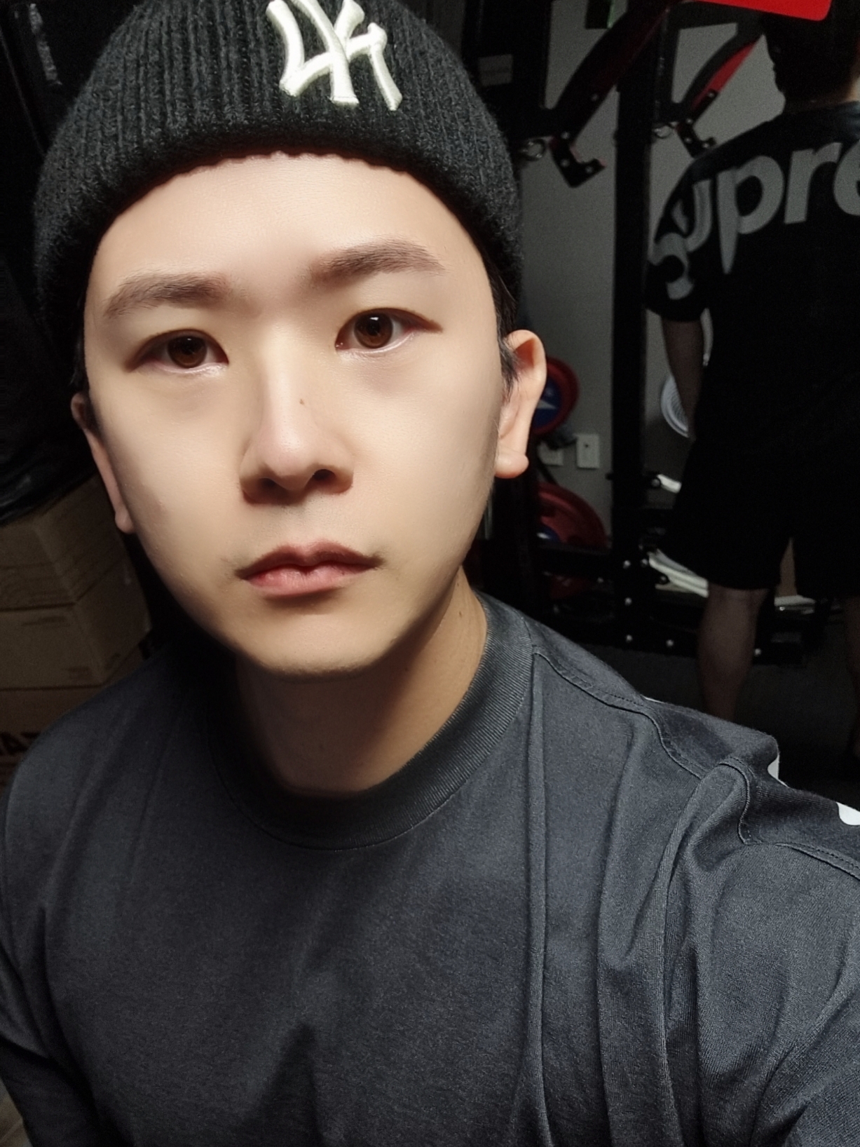 Supreme Split S/S Top Black - 23FW, IAB Studio Woven Shorts Black - 23FW 착용 스타일 - 1