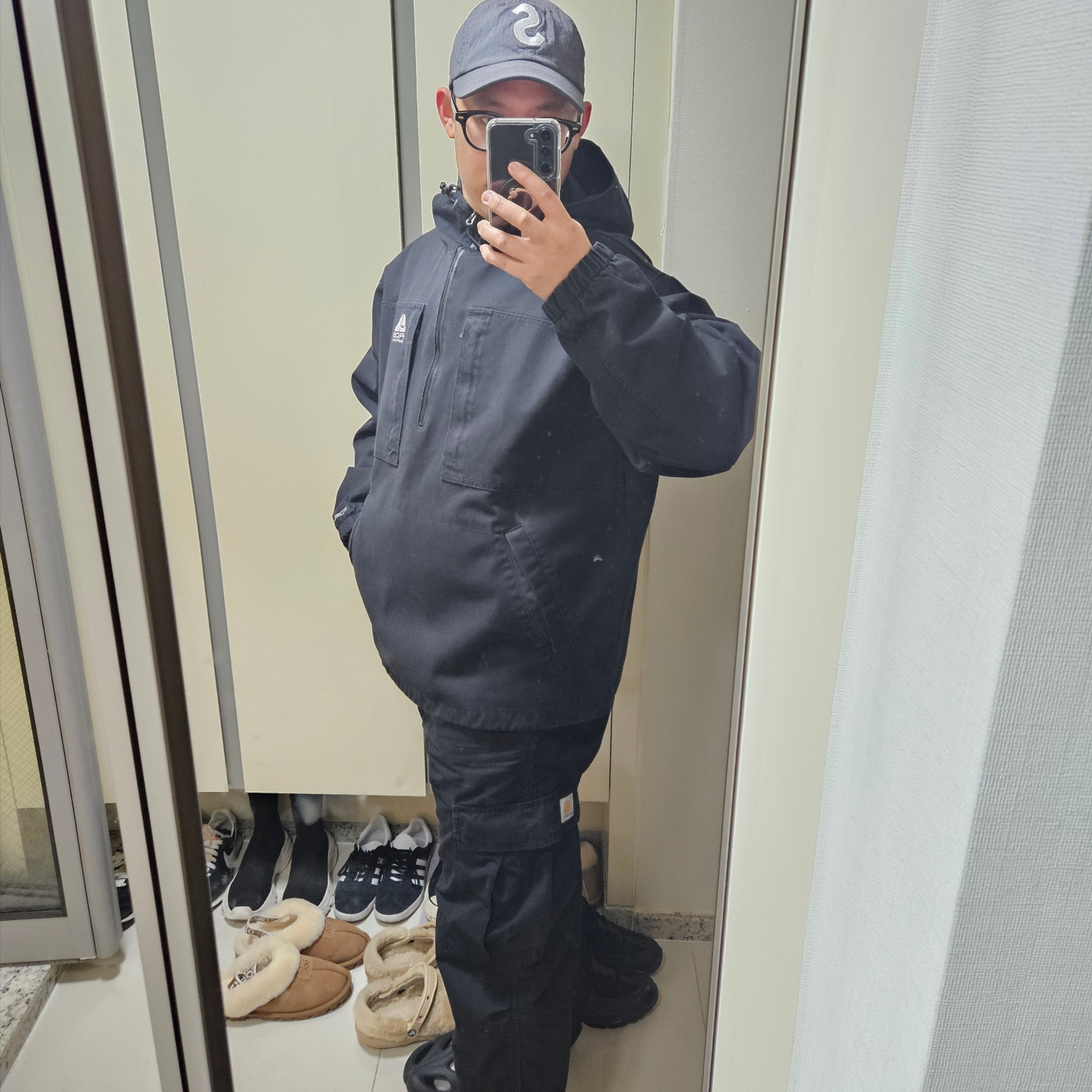 Supreme x Nike ACG Denim Pullover Black - 22FW, Supreme Cordura Ripstop S Logo 6-Panel Black - 23SS 착용 스타일 - 2