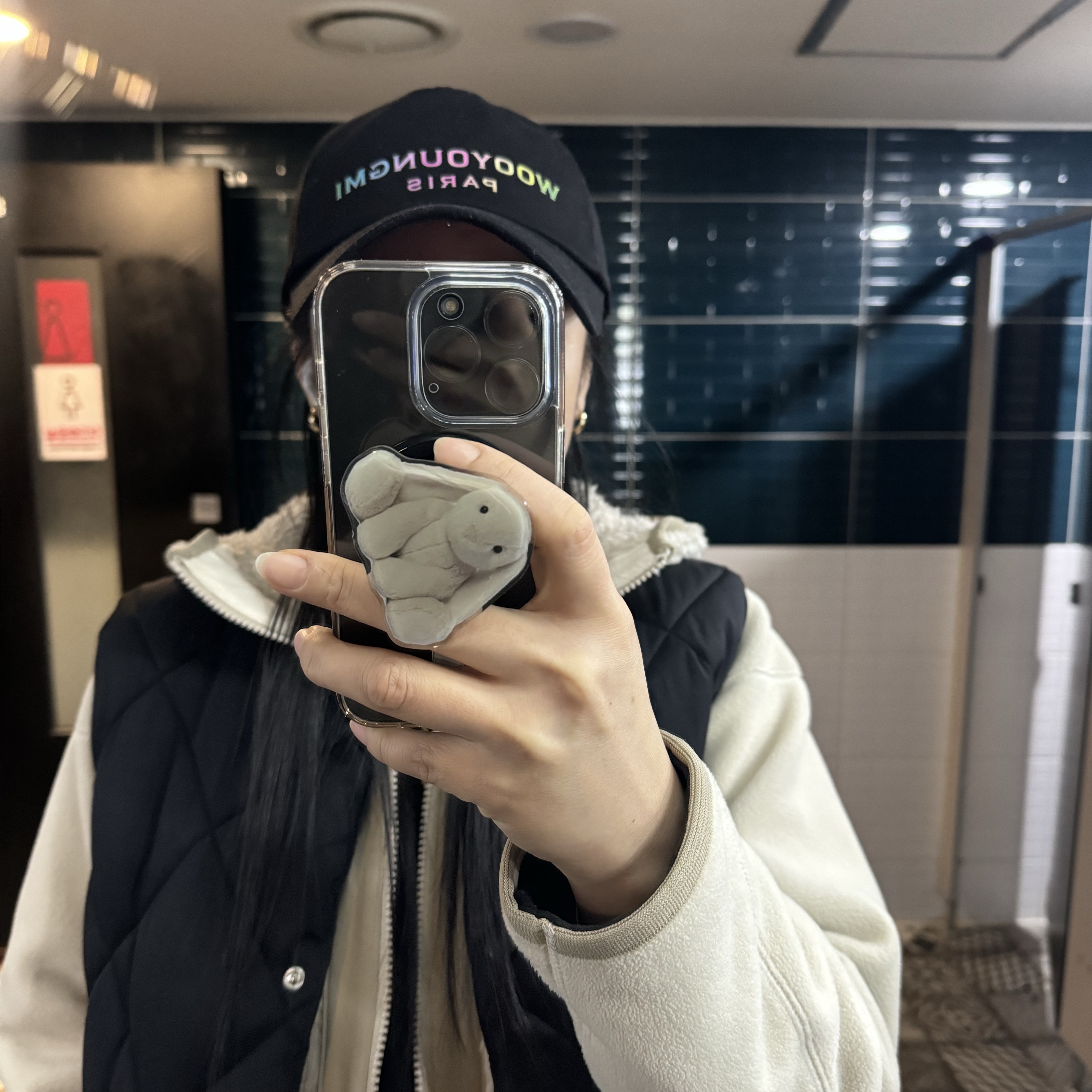 Wooyoungmi Lenticular Embroidered Ball Cap Black - 23SS 착용 스타일