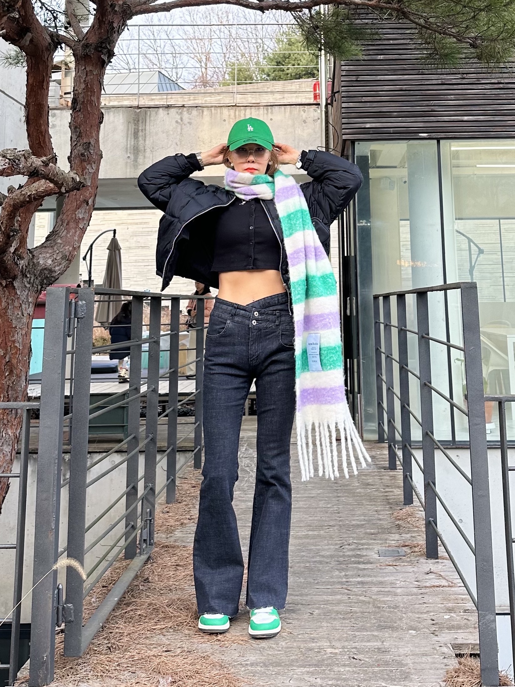 (W) Jordan 1 Retro High OG Lucky Green 착용 스타일 - 1