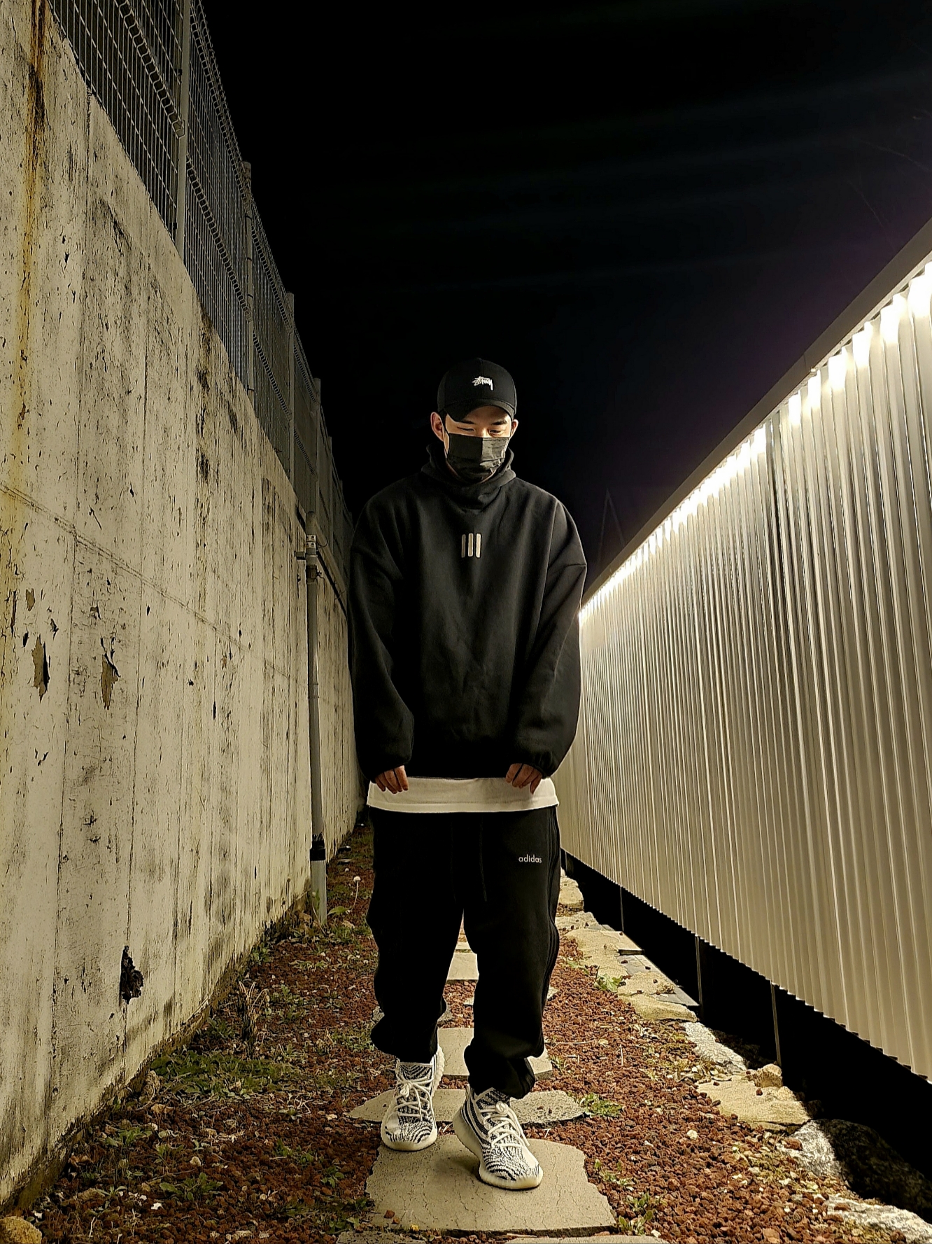 Adidas x Fear of God Athletics Heavy Fleece Hoodie Black - KR Sizing, Adidas x Fear of God Athletics Heavy Fleece Sweatpants Black - KR Sizing 착용 스타일