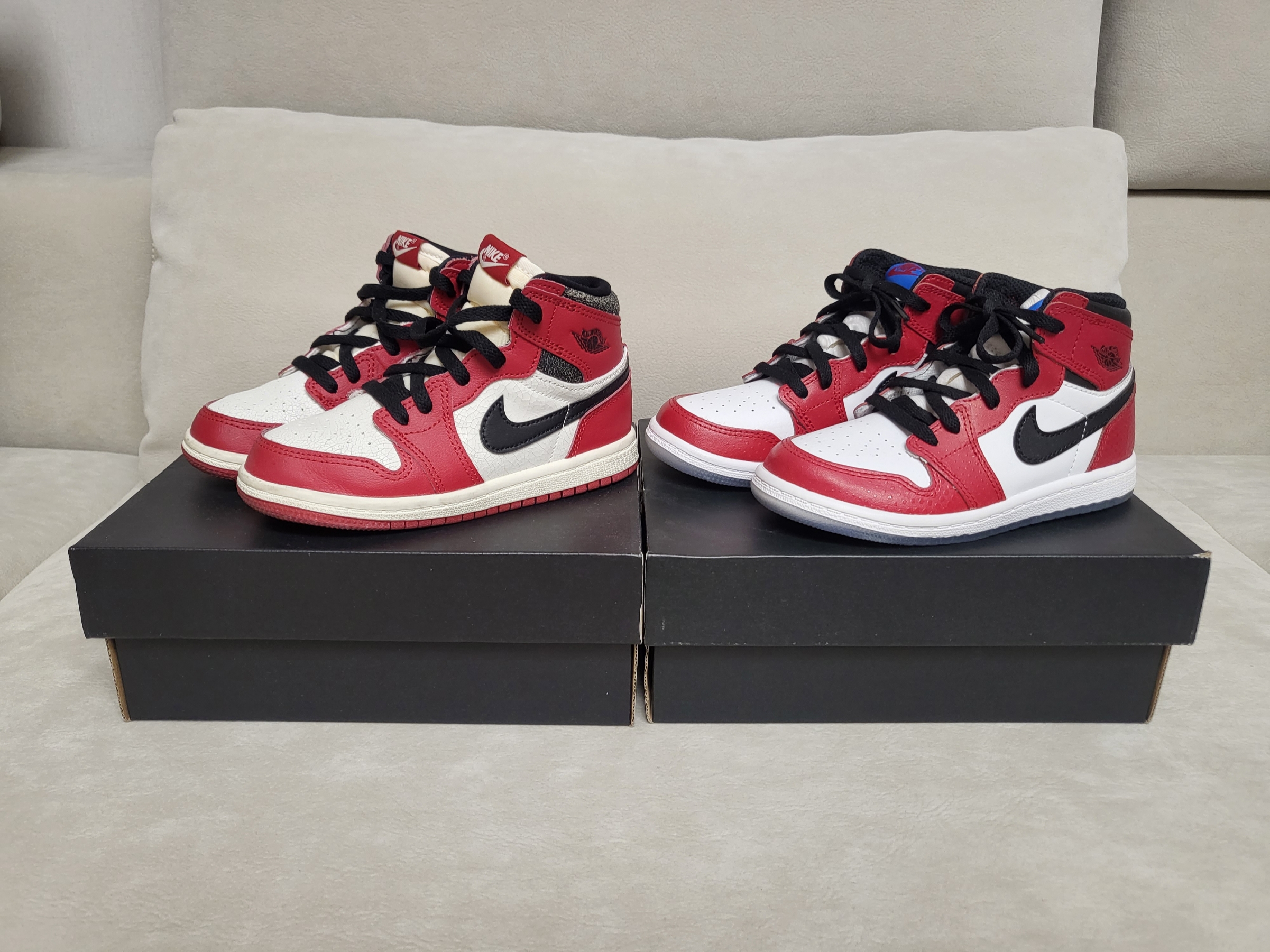 (TD) Jordan 1 Retro High OG Chicago 2022, (TD) Jordan 1 Retro High Spider-Man Origin Story 착용 스타일
