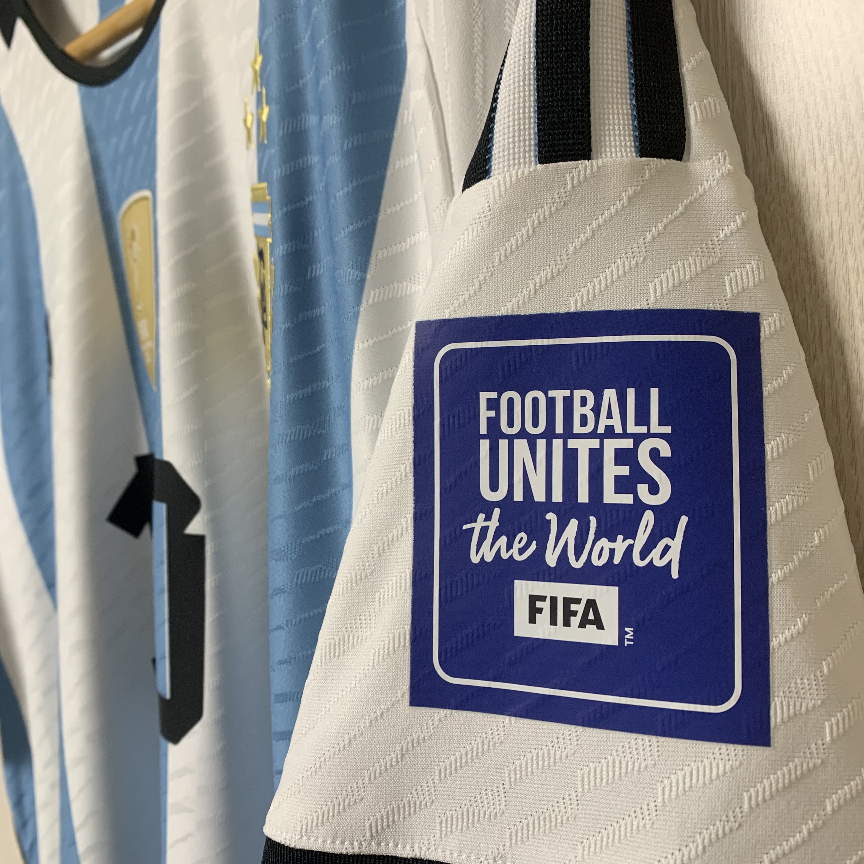 Adidas Argentina 2022 3 Star Home Authentic Jersey White Light Blue - KR Sizing (Non Marking Ver.) 착용 스타일 - 1