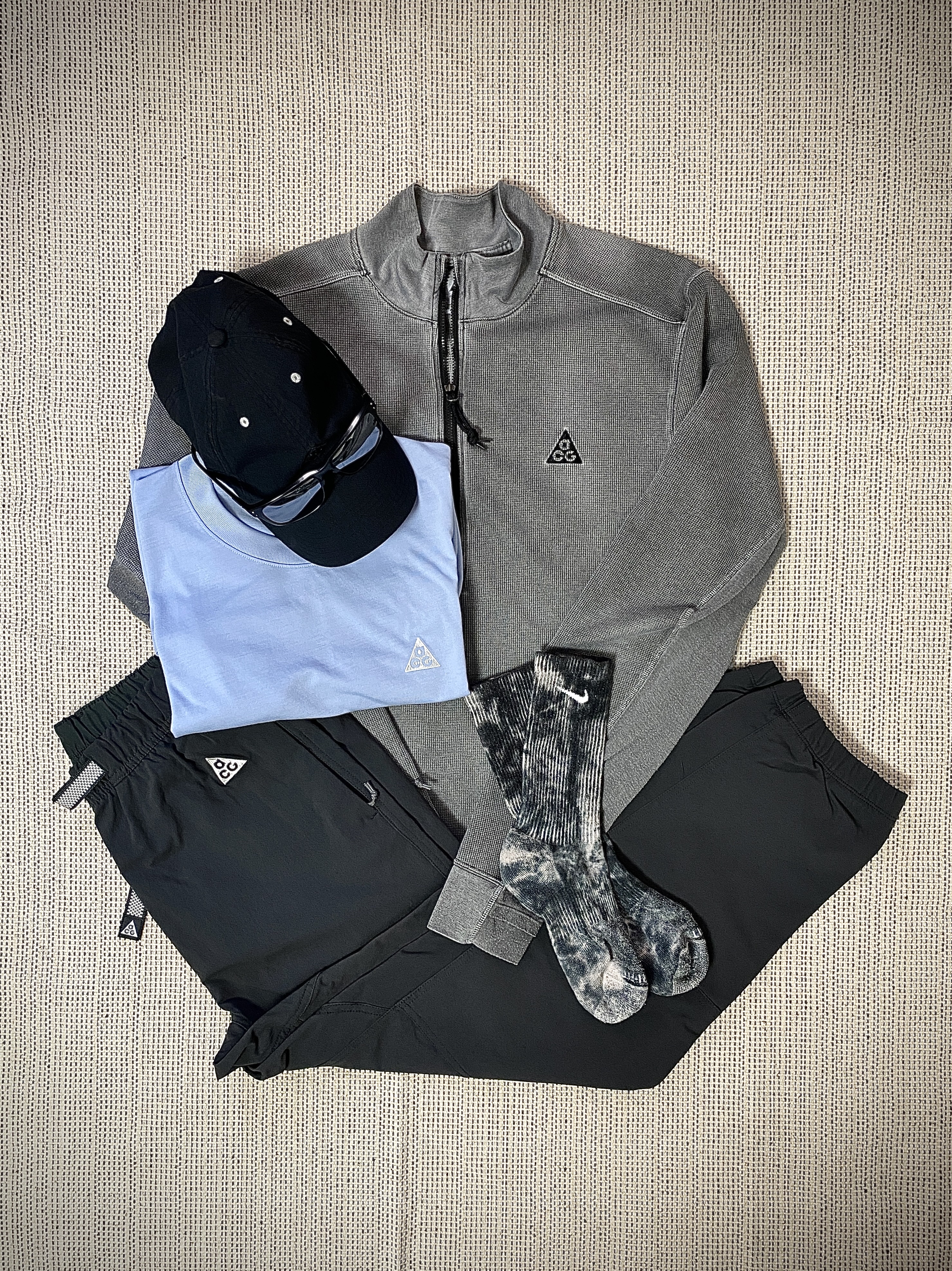 Nike ACG Heritage 86 Cap Black Light Smoke Grey, Nike NRG Dri-Fit ACG ADV Steeple Rock Half Zip Base Layer Black - Asia 착용 스타일 - 4