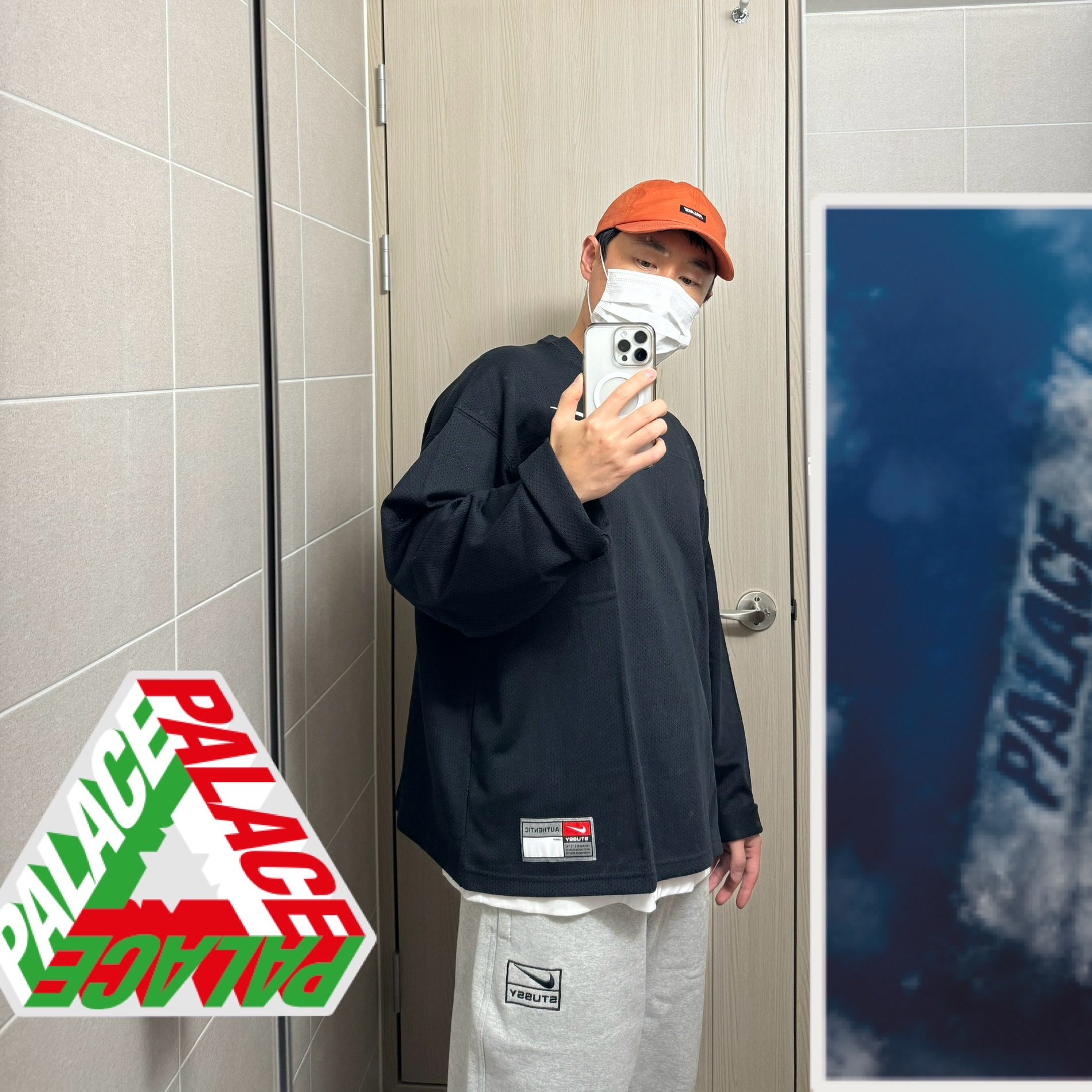 Palace Basically A Light Wax 6-Panel Orange - 21FW, Nike x Stussy Long Sleeve Top Black (FJ9164-010) 착용 스타일