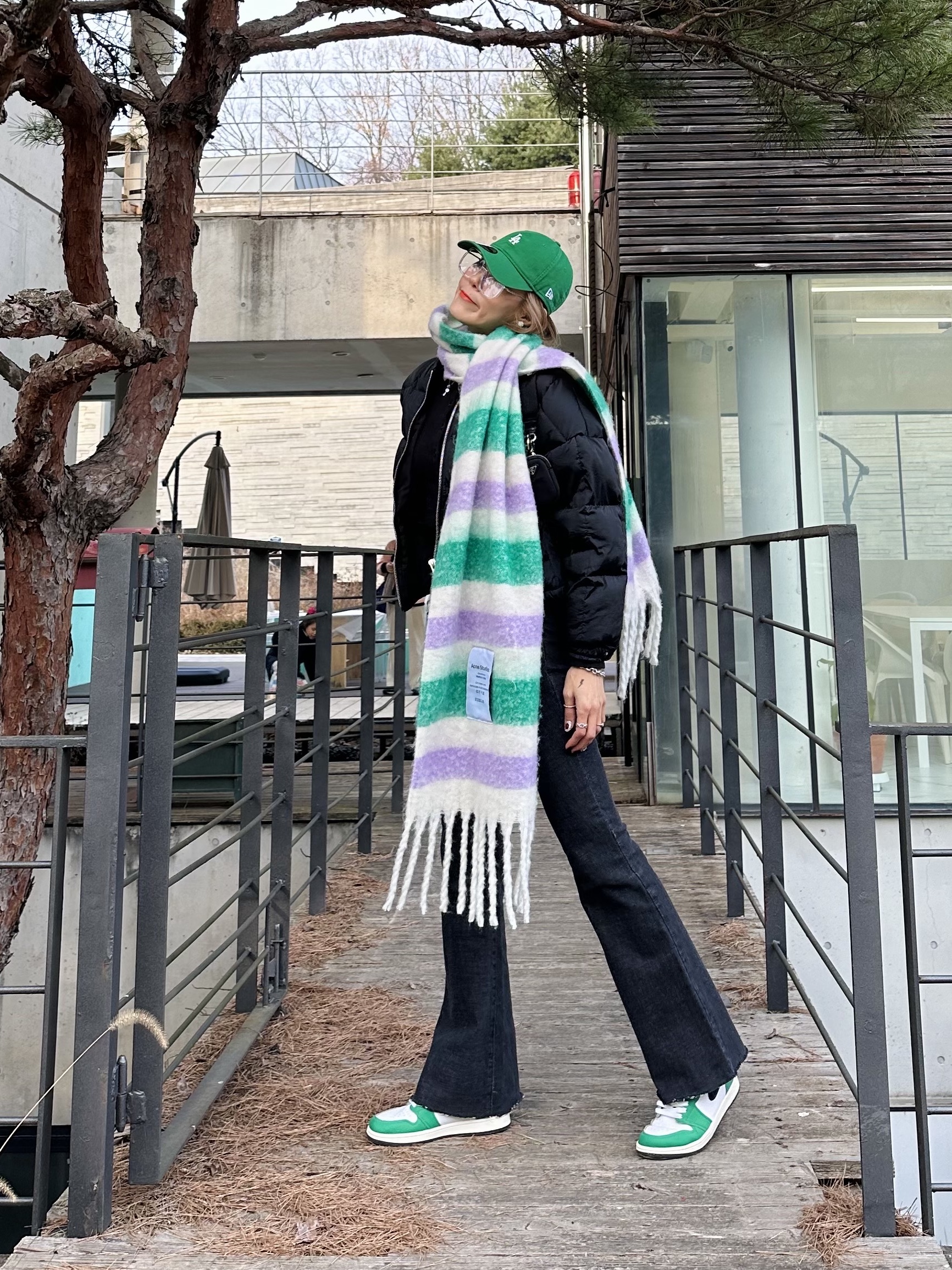 (W) Jordan 1 Retro High OG Lucky Green 착용 스타일 - 2