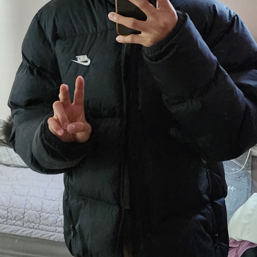 Nike NSW Puffer Jacket Black - Asia 착용 스타일 - 1