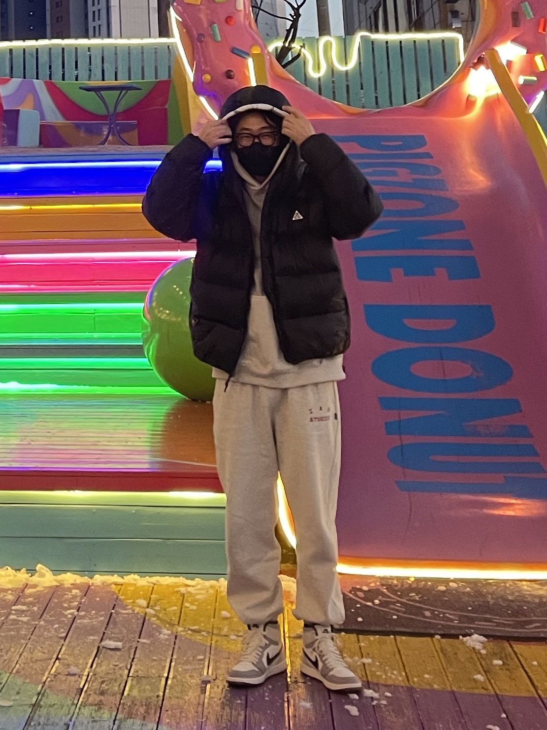 IAB Studio Hoodie Dual Gray, Nike ACG Therma-Fit ADV Lunar Lake Puffer Jacket Black - Asia 착용 스타일 - 3