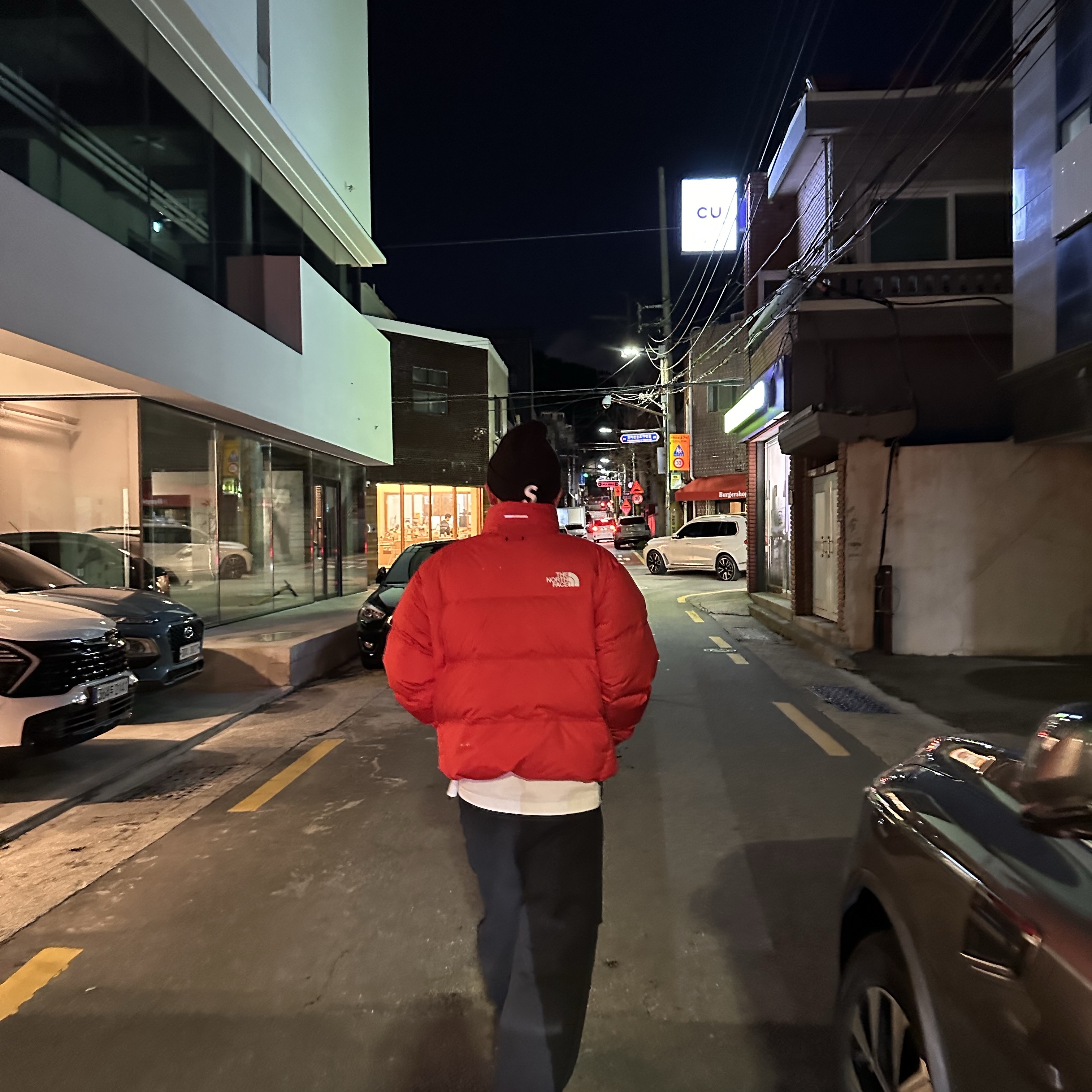 Supreme New Era S Logo Beanie Black - 23FW, The North Face RMST Nuptse Jacket Red 착용 스타일 - 1