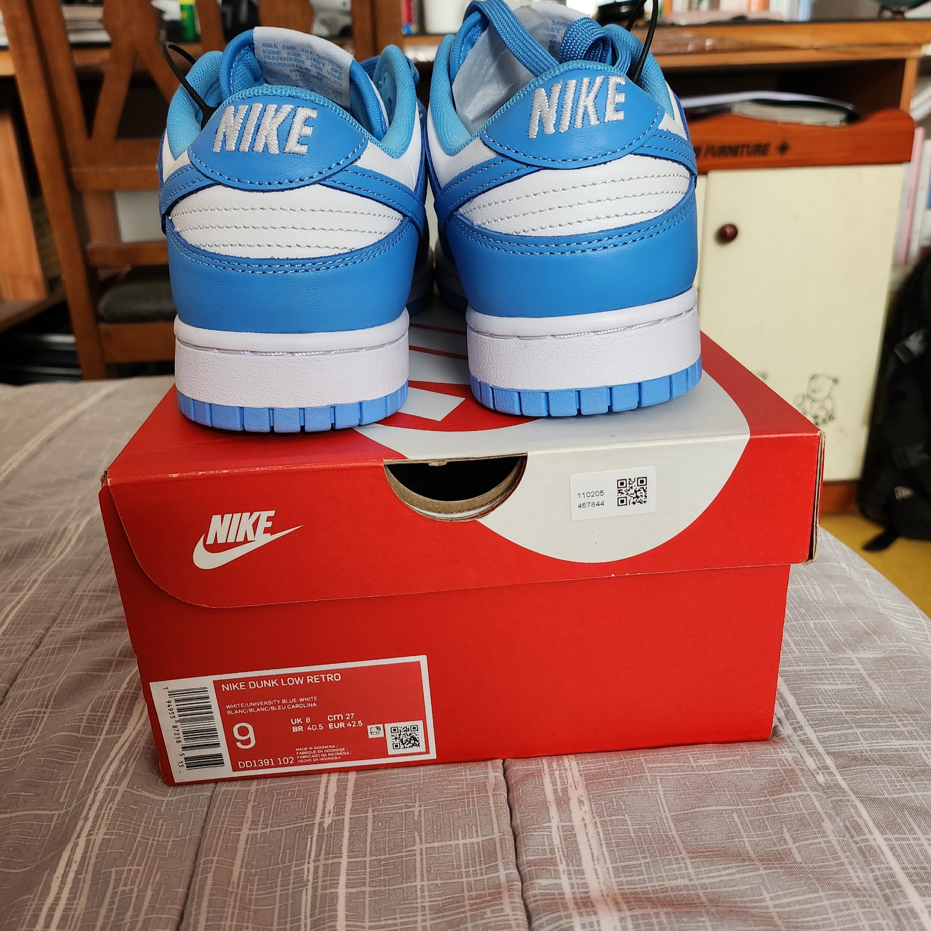 Nike Dunk Low Retro University Blue 착용 스타일 - 4
