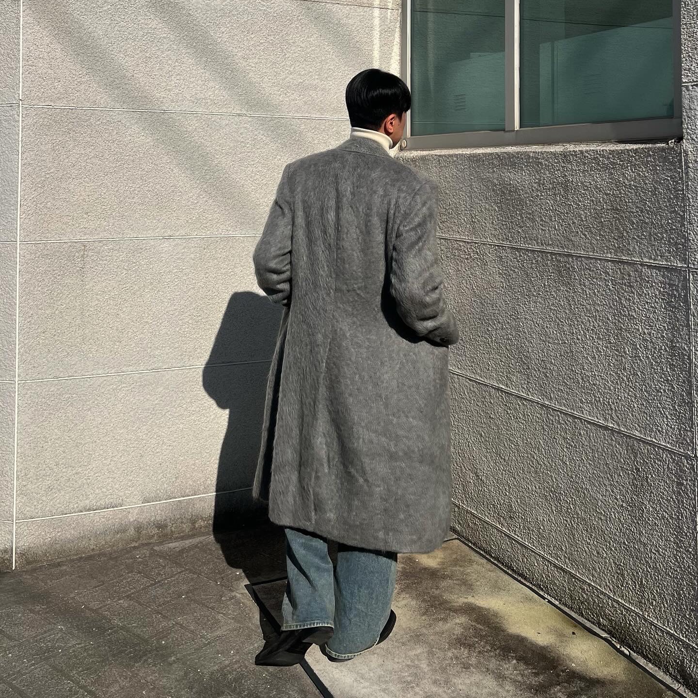 Our Legacy Hairy Alpaca Whale Coat Wishkah Grey 착용 스타일 - 4