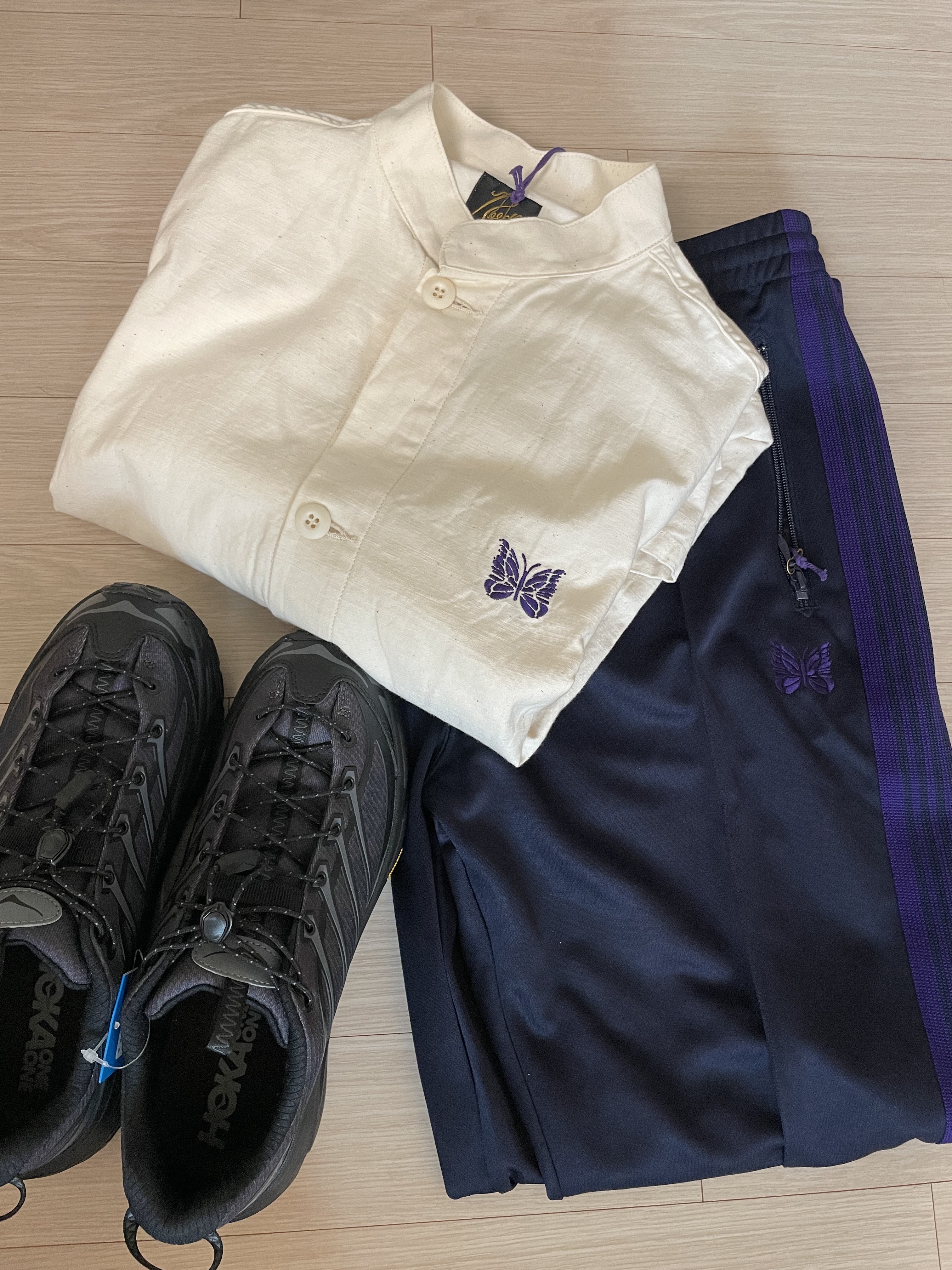 Needles Track Pants Poly Smooth Navy, Hoka Mafate Three 2 Black 착용 스타일